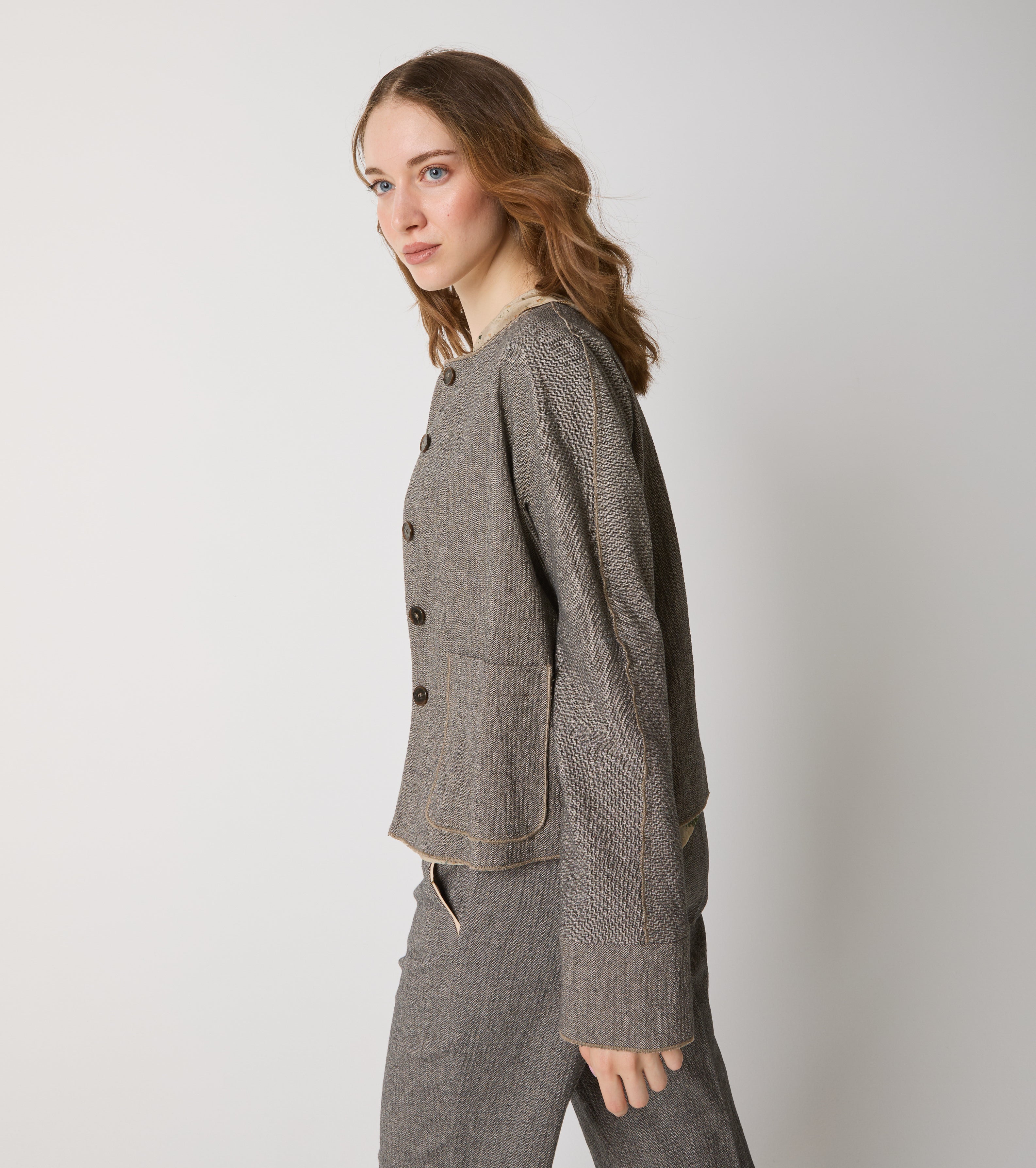 Blazer in misto cotone stretch