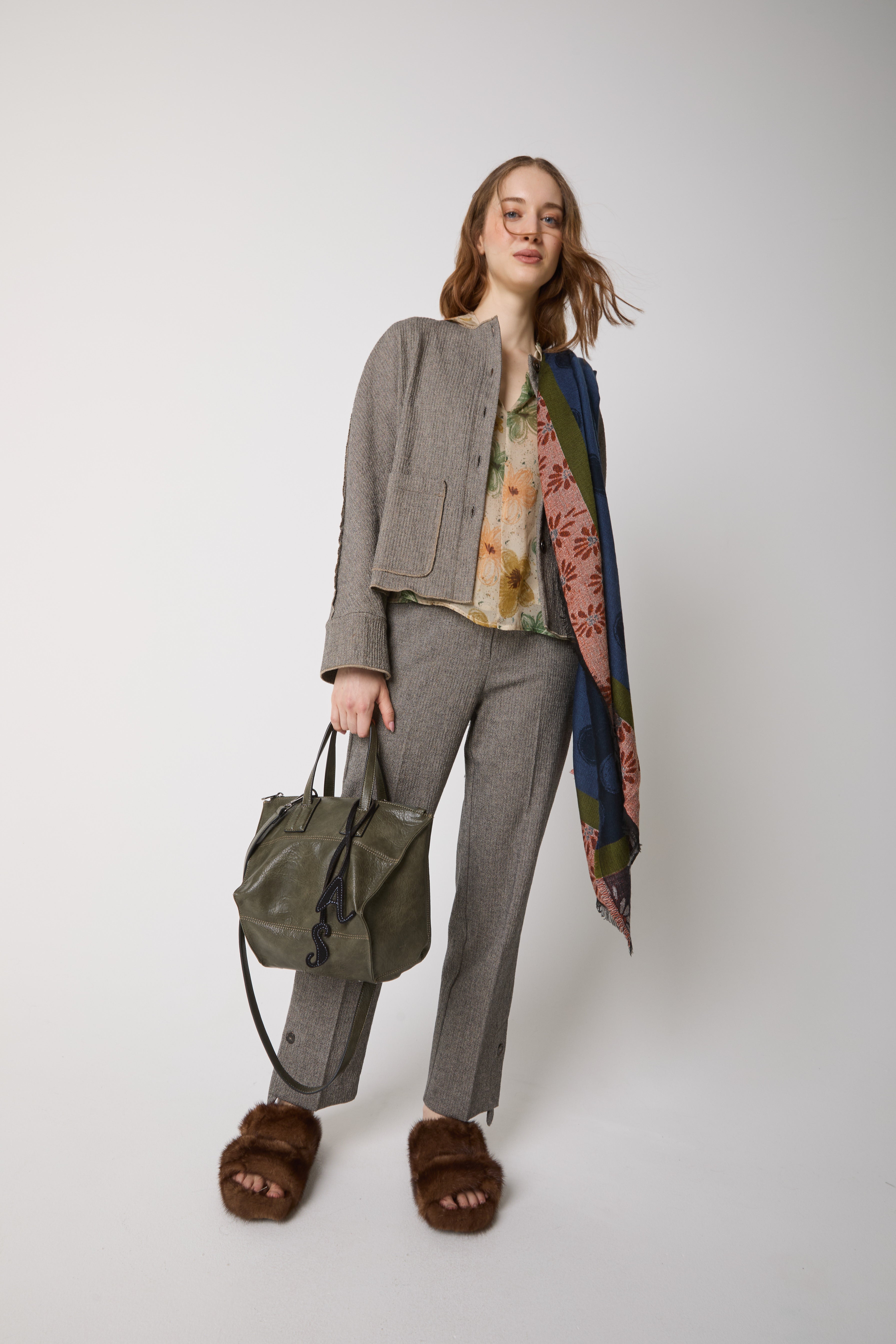 Blazer in misto cotone stretch