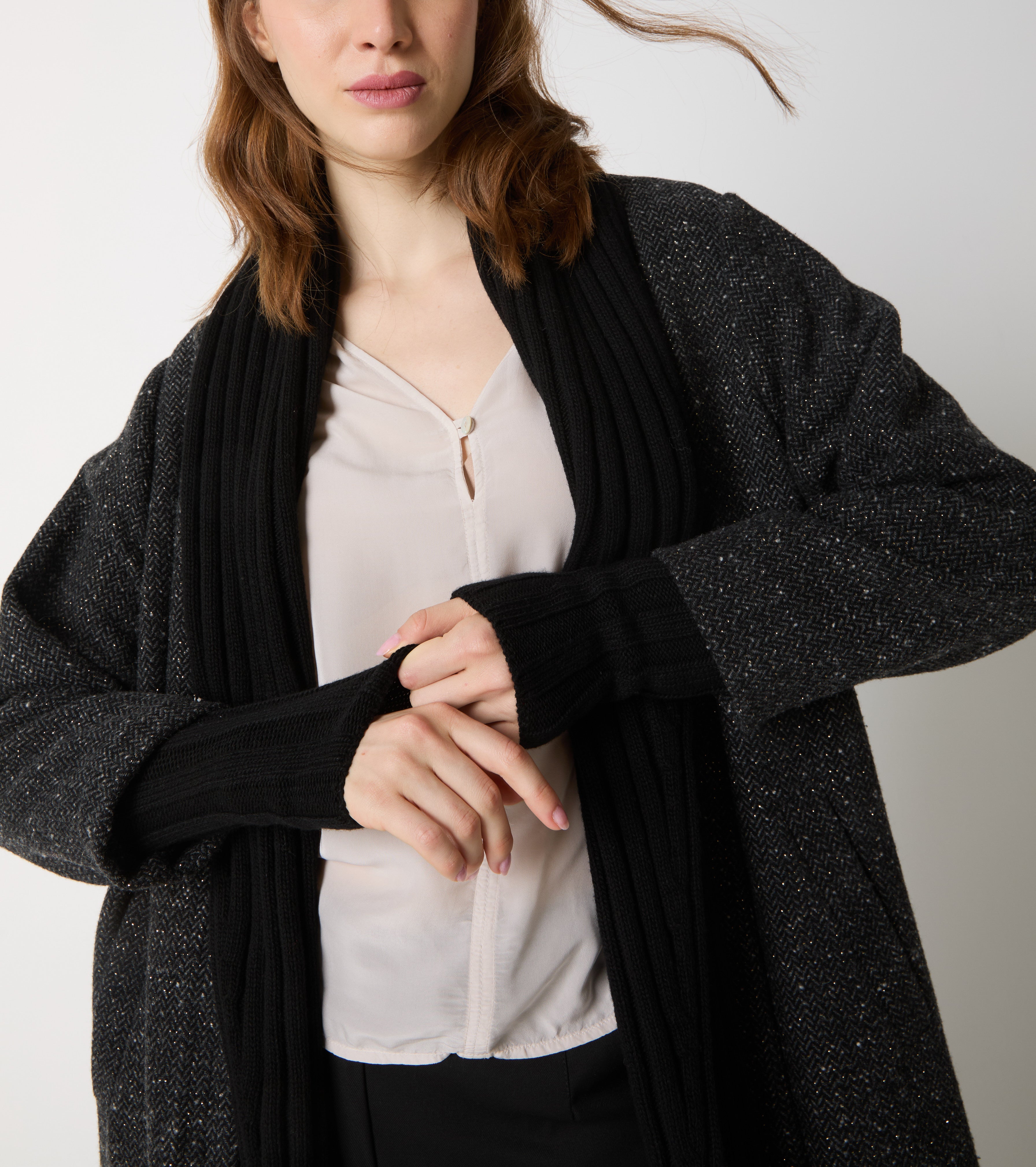Cappotto in lana con revers