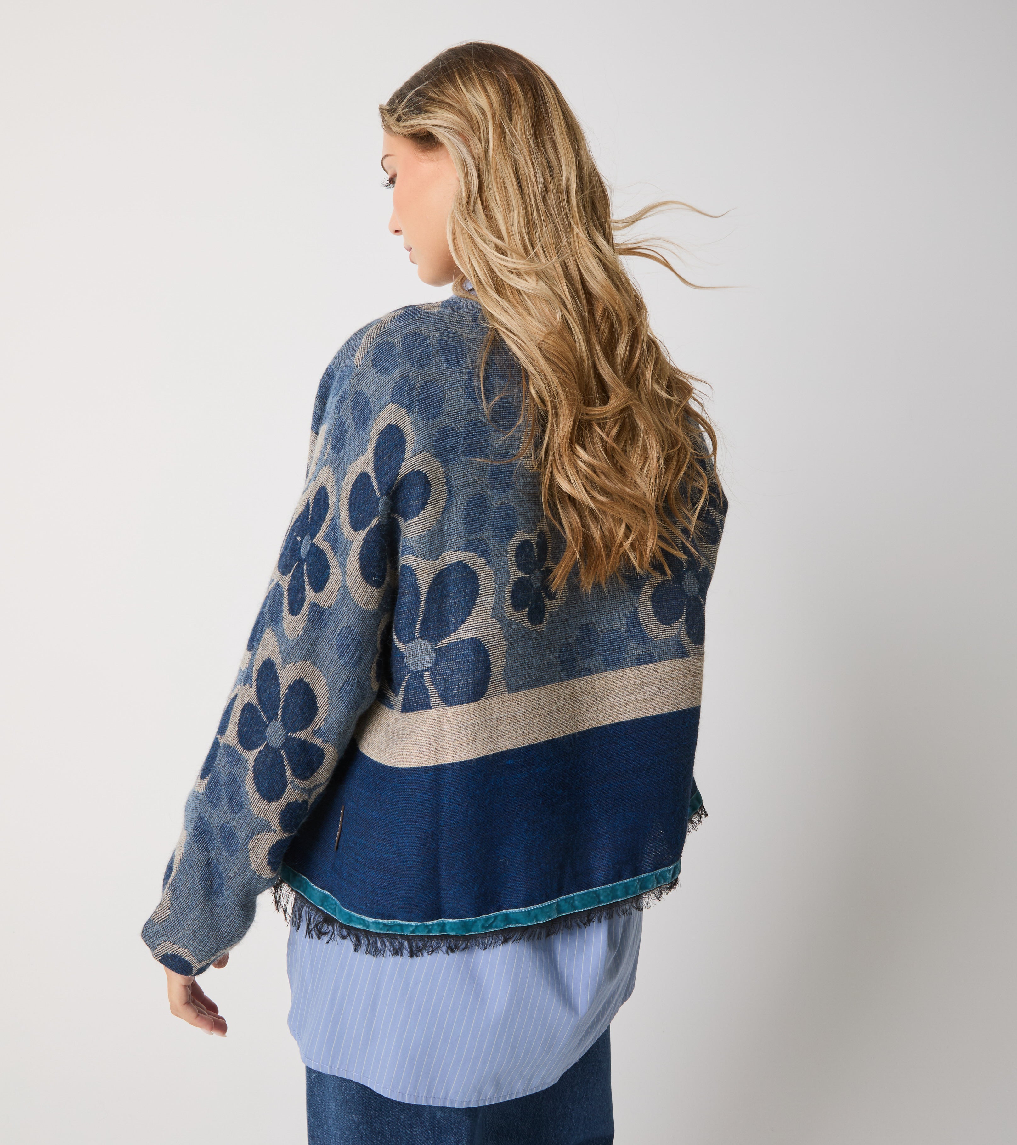 Jacquard wool and alpaca blend jacket