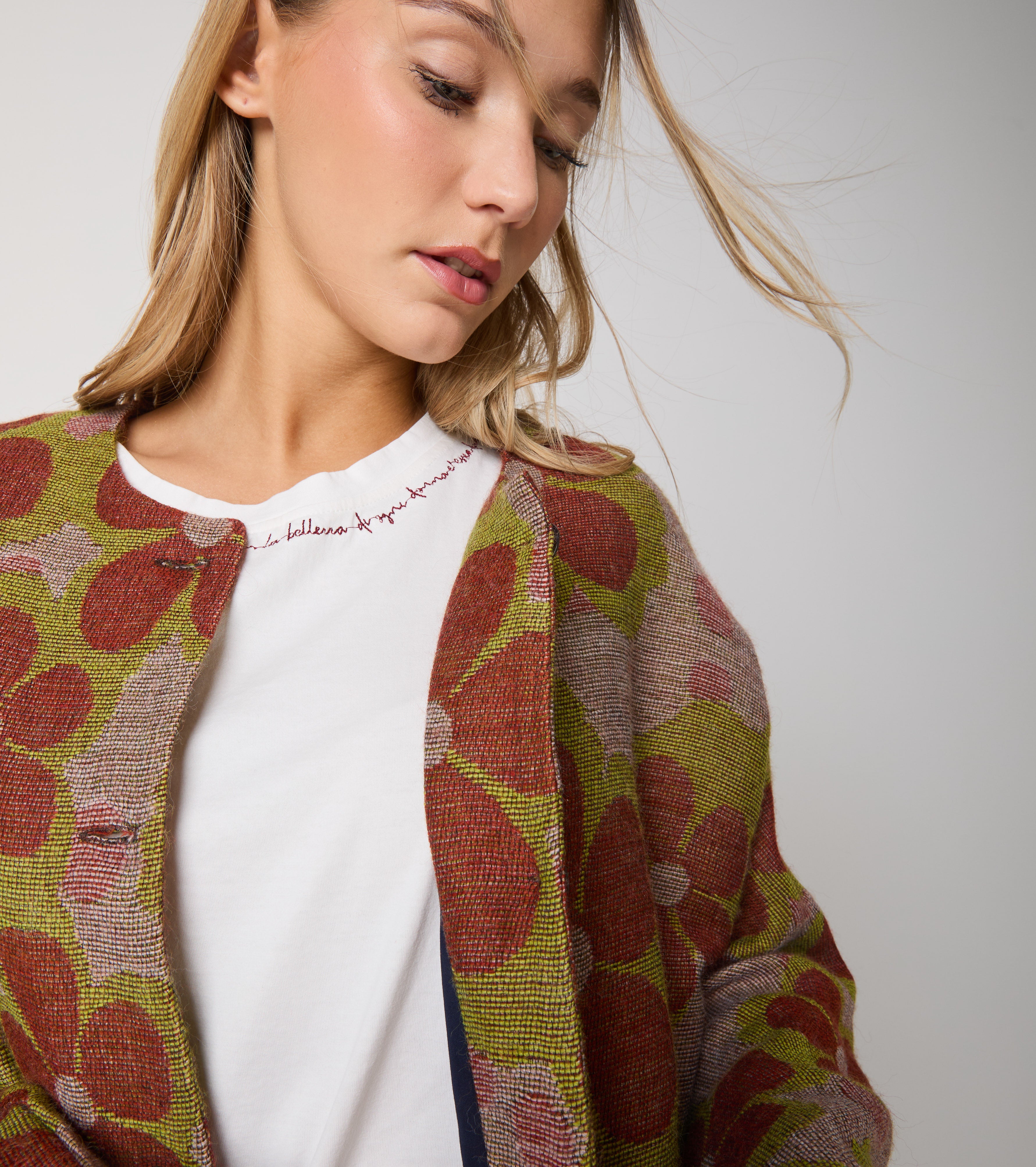 Jacquard wool and alpaca blend jacket