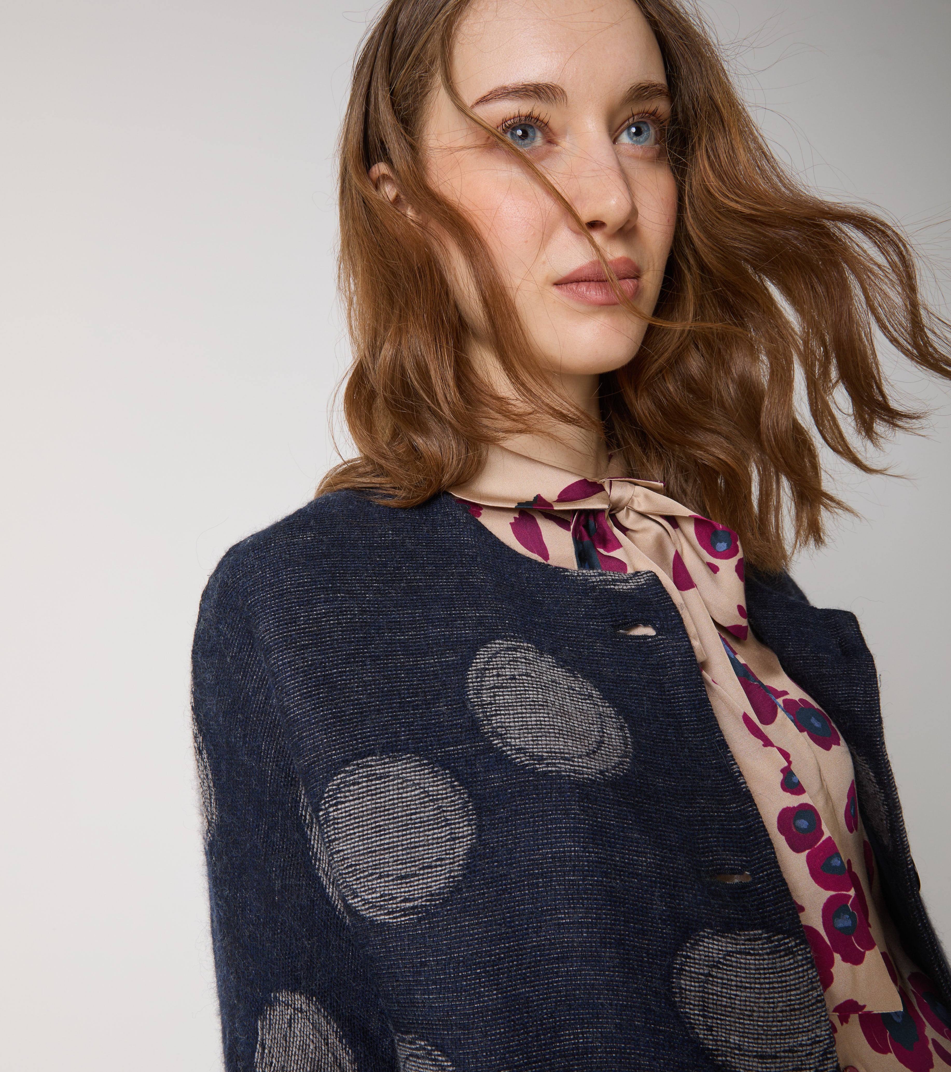 Jacquard wool and alpaca blend jacket