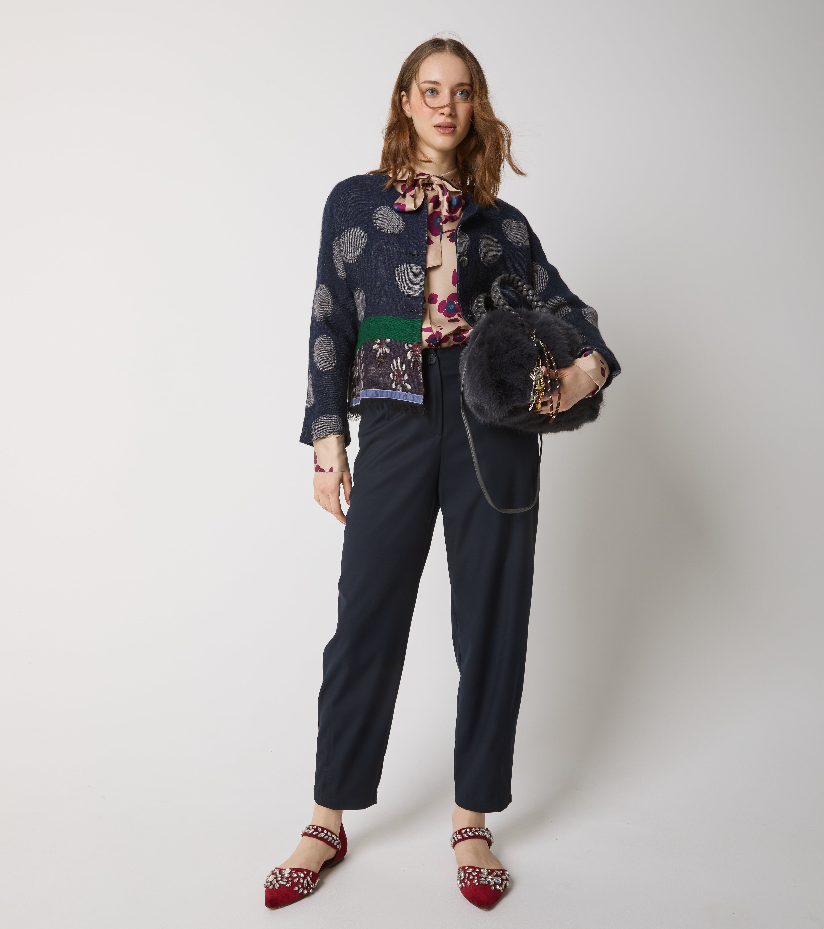 Jacquard wool and alpaca blend jacket