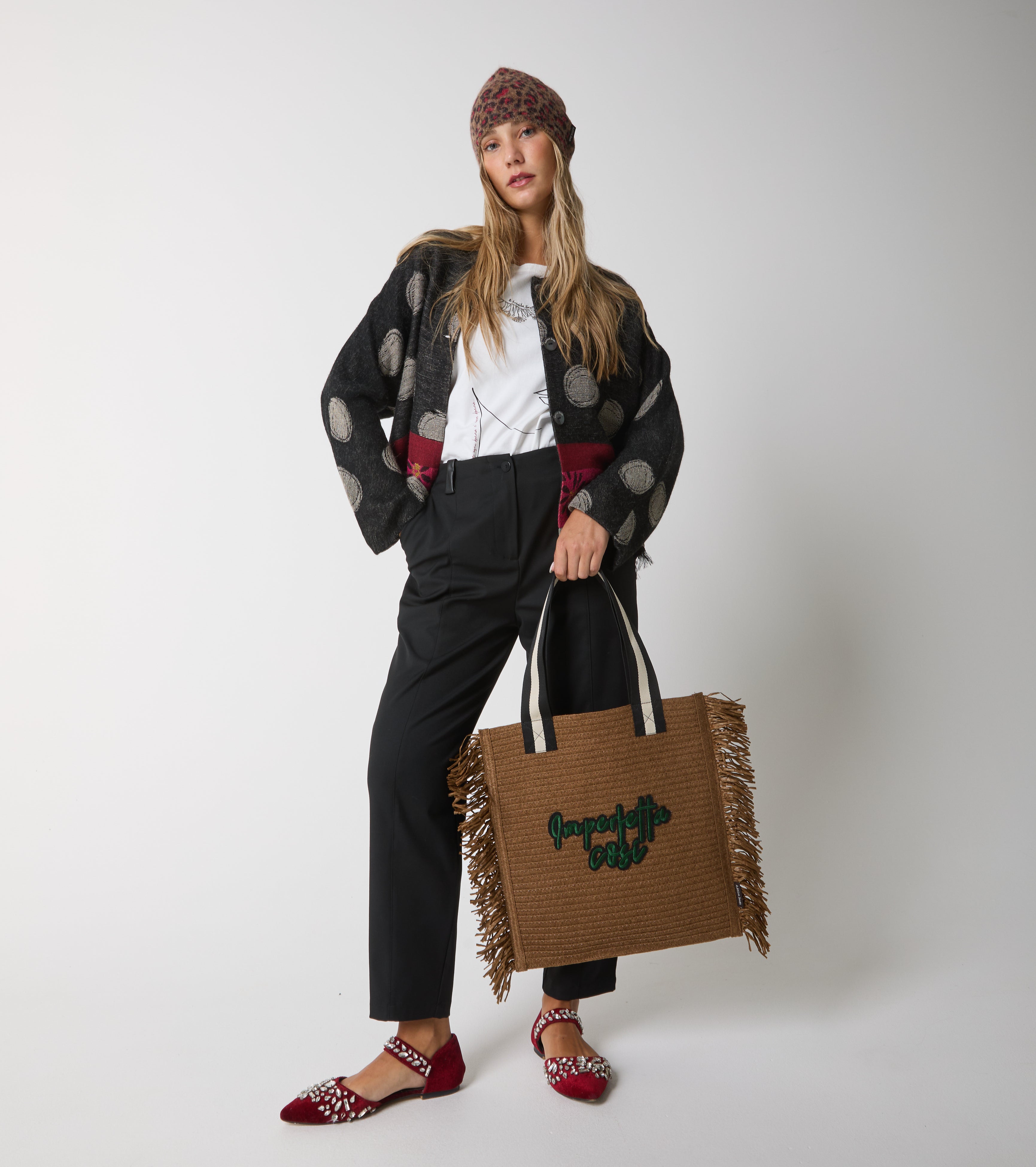 Jacquard wool and alpaca blend jacket