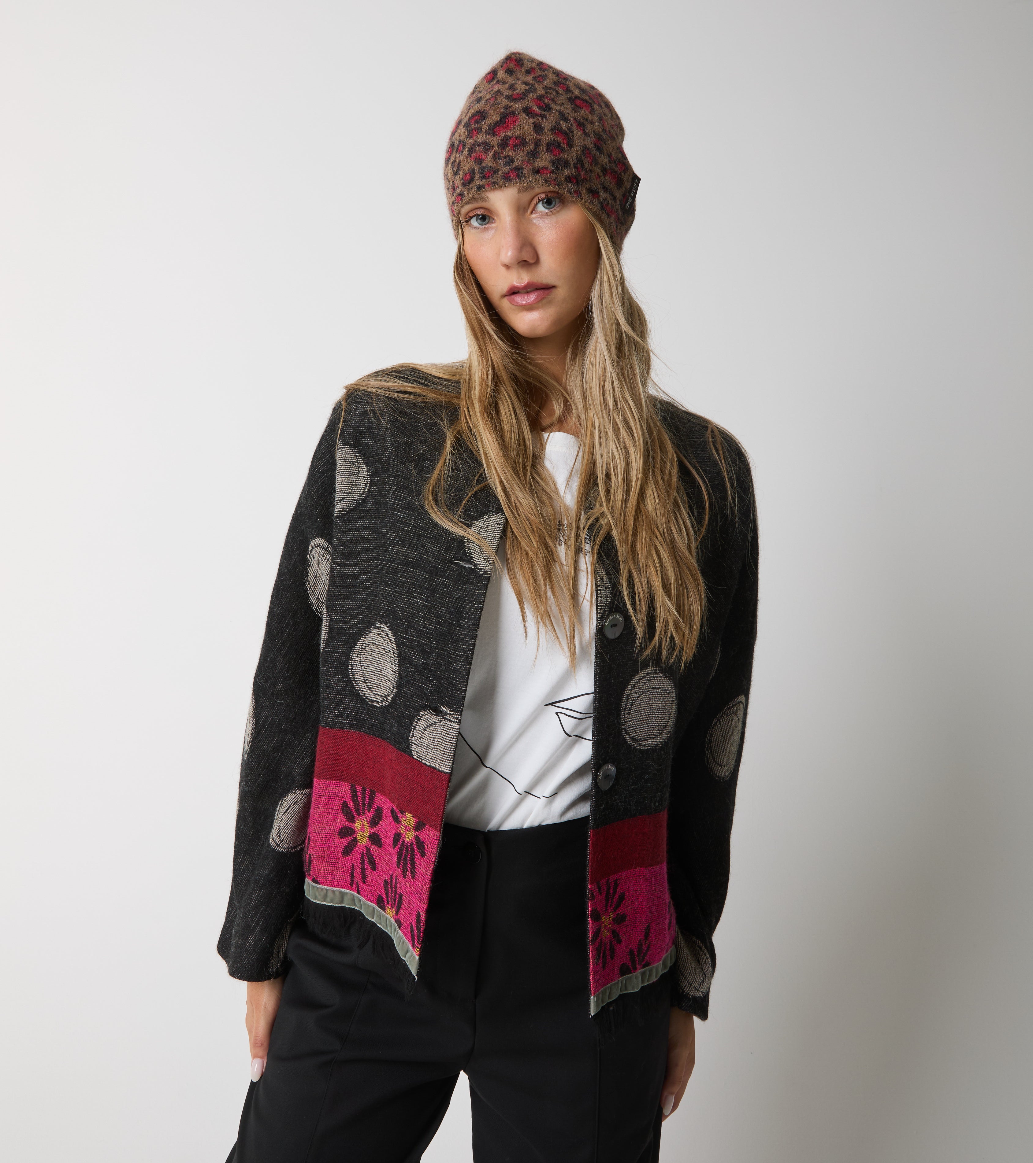 Jacquard wool and alpaca blend jacket
