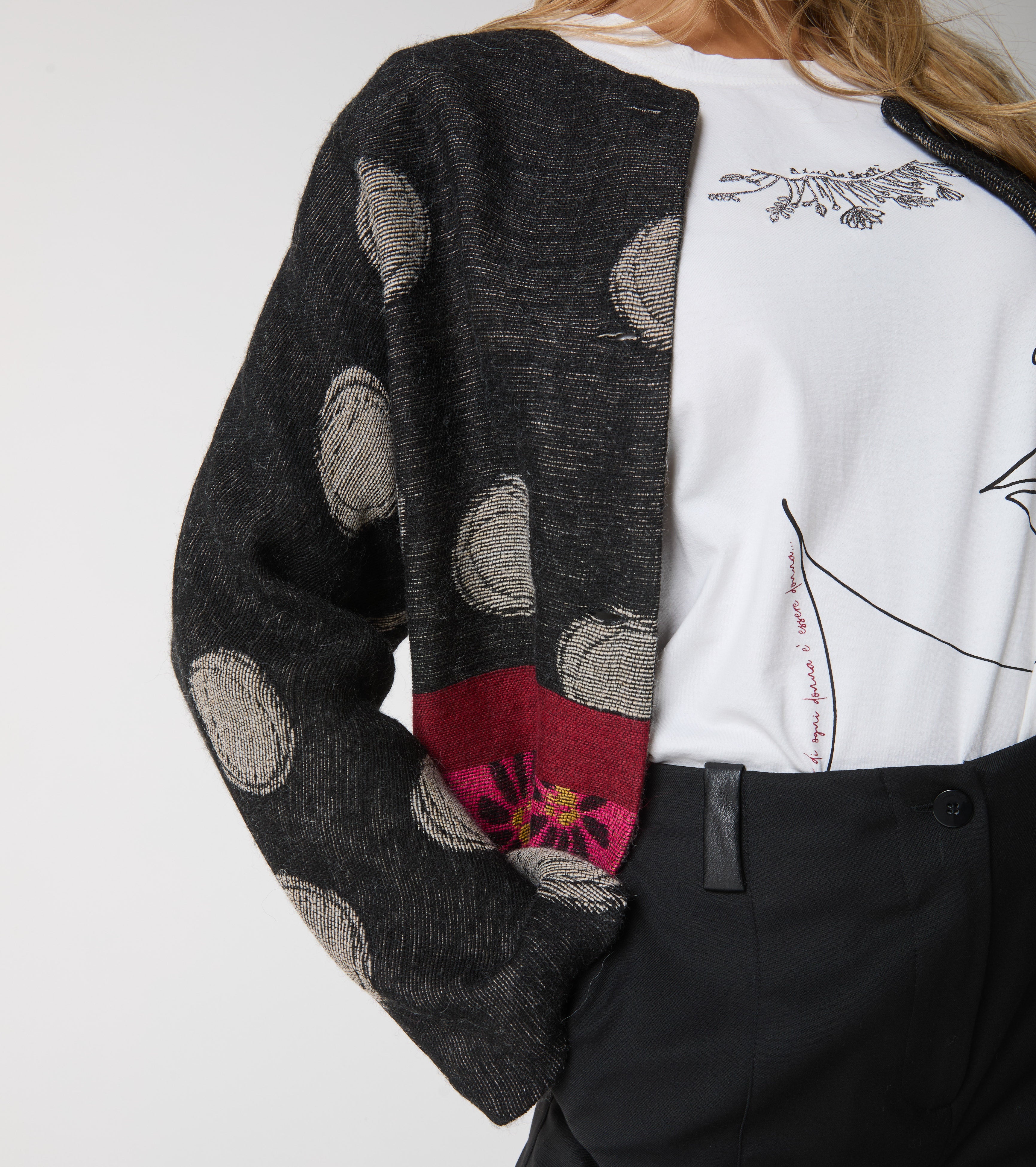 Jacquard wool and alpaca blend jacket
