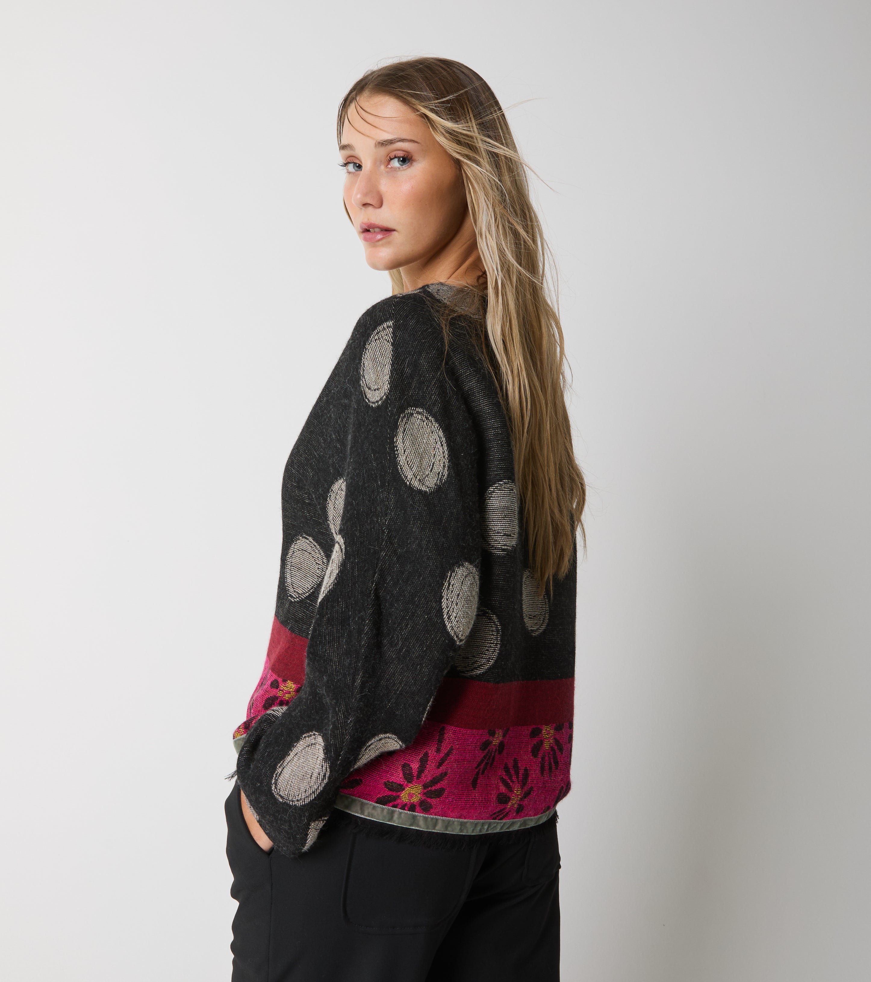 Jacquard wool and alpaca blend jacket