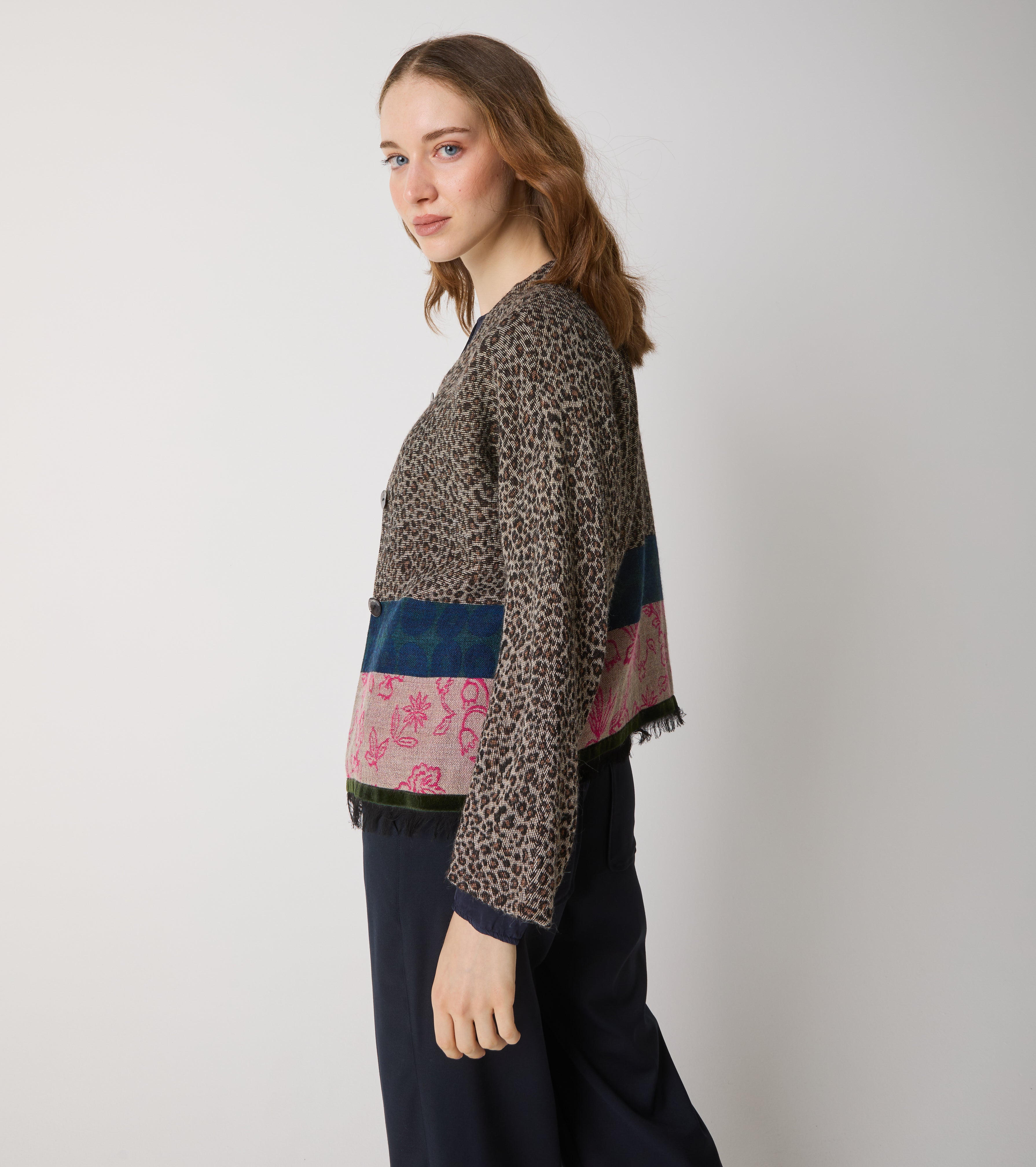 Jacquard wool and alpaca blend jacket