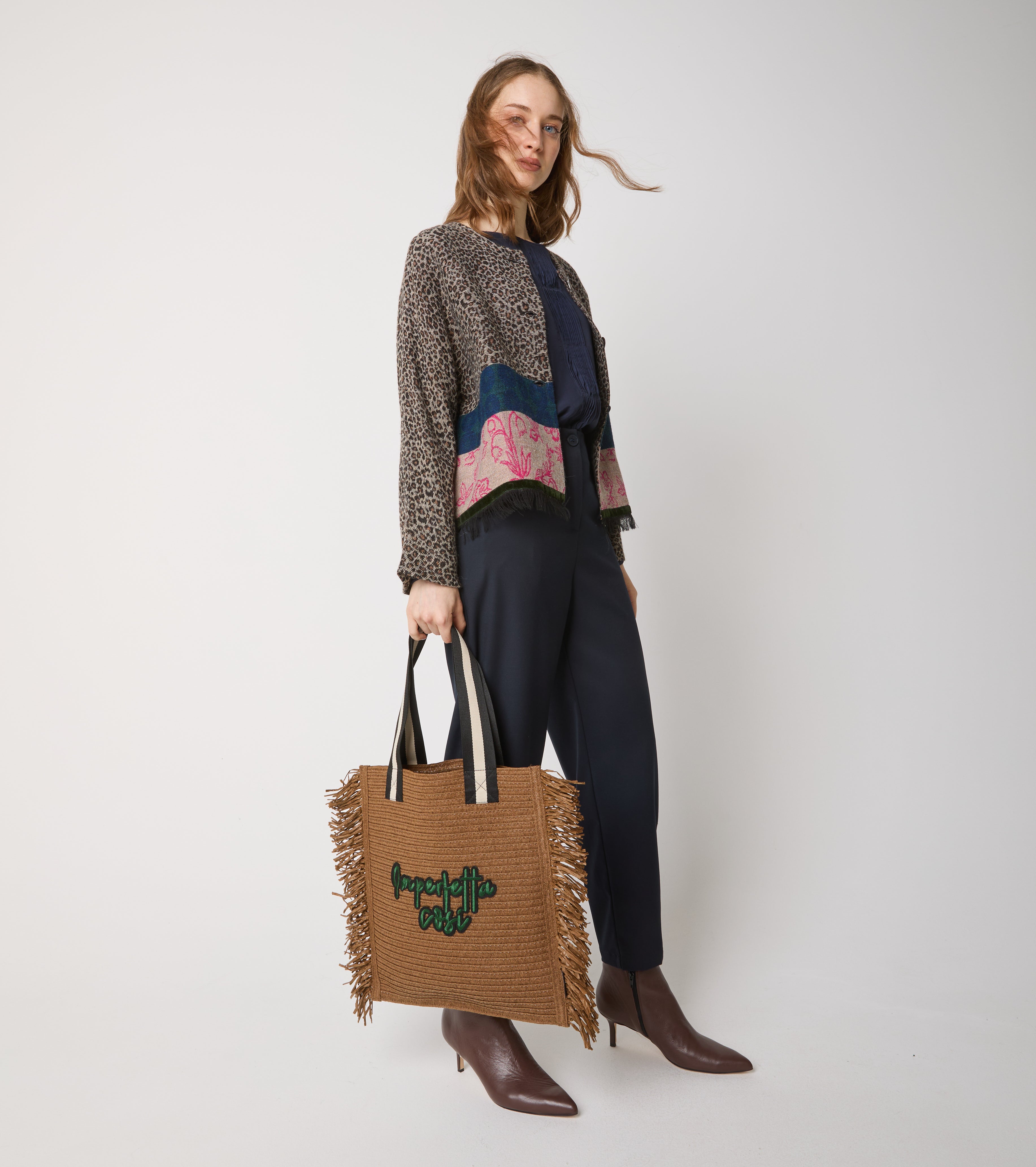 Jacquard wool and alpaca blend jacket