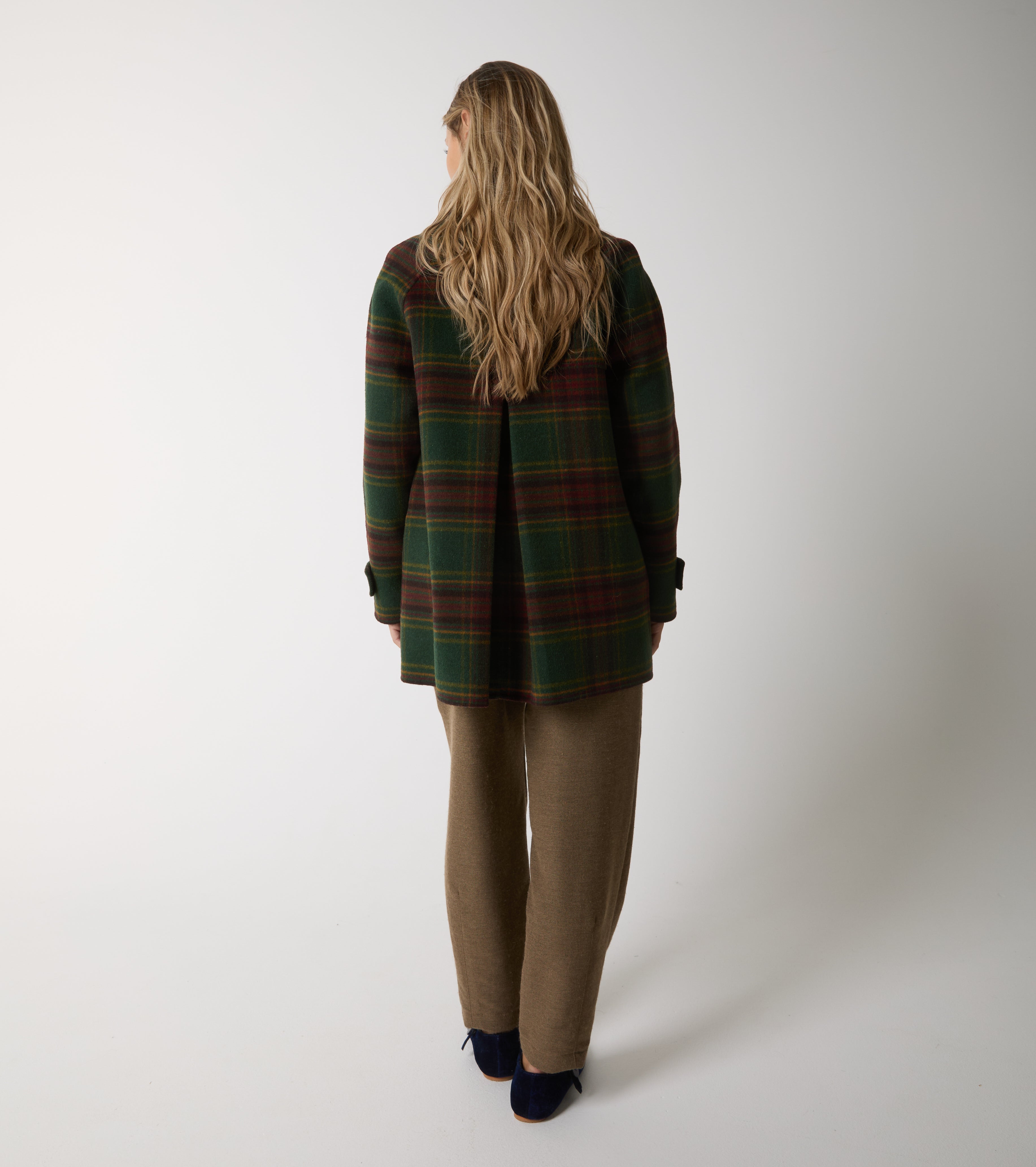 Cappotto doppiopetto in lana check