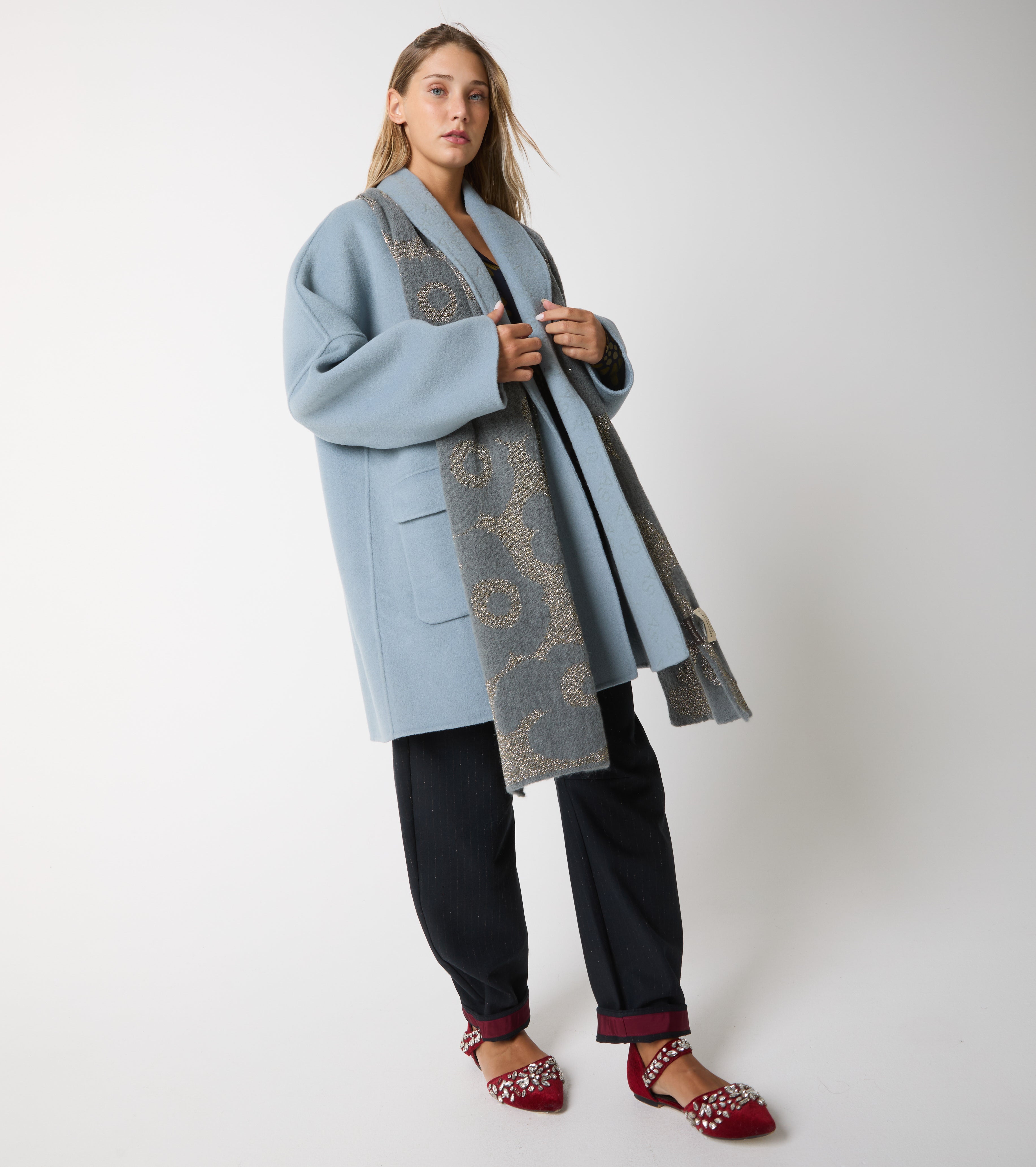 Cappotto in lana con revers