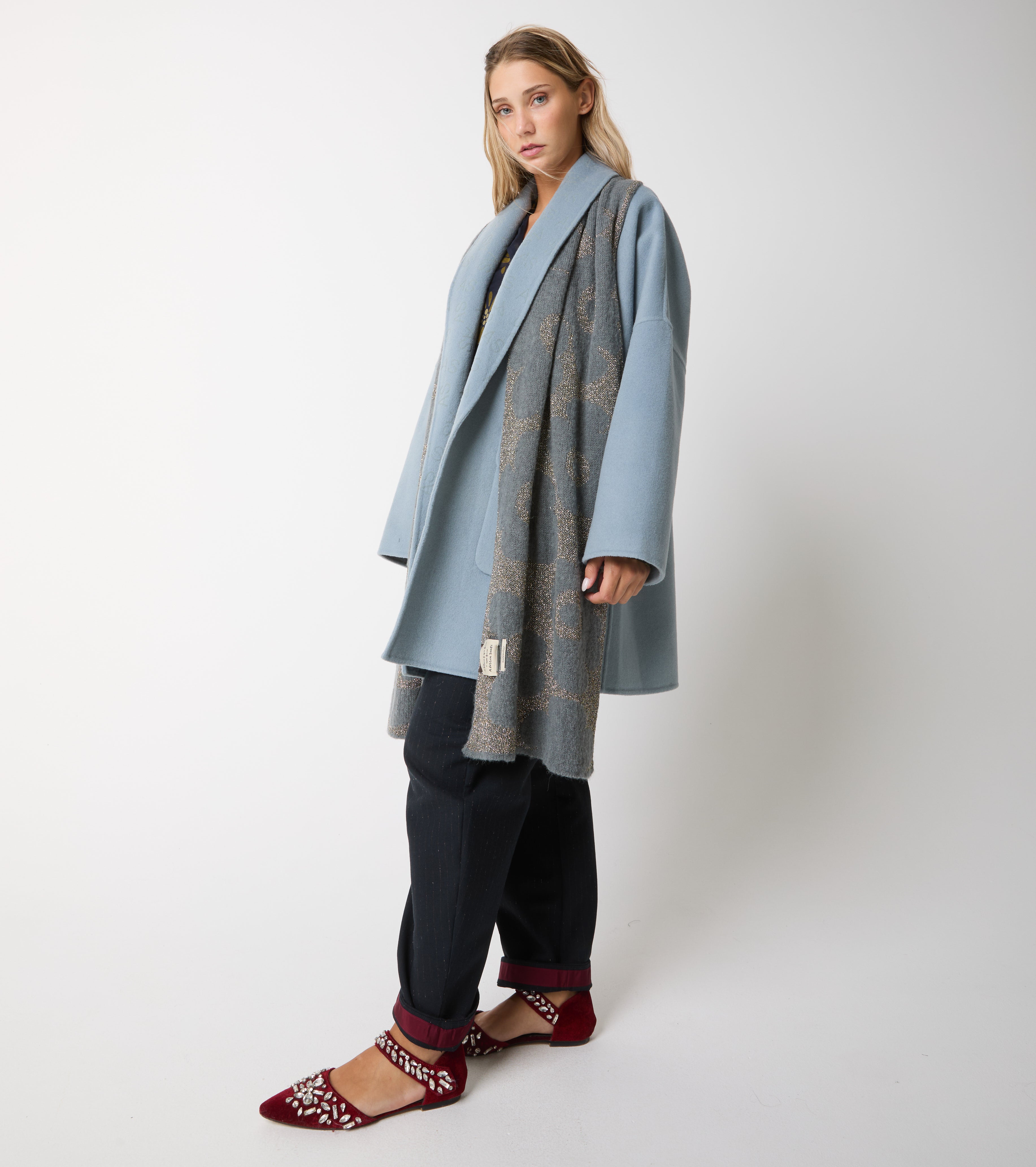 Cappotto in lana con revers