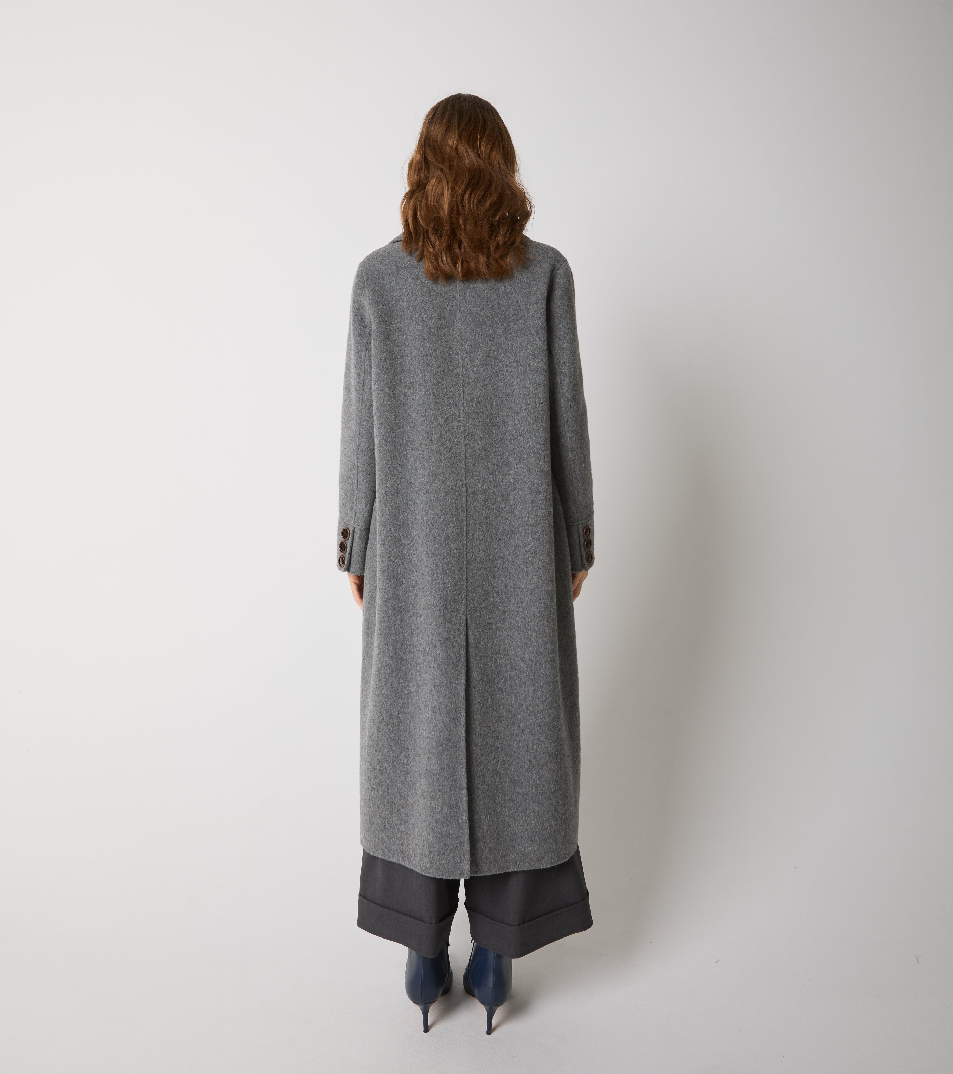 Cappotto in panno di lana e seta