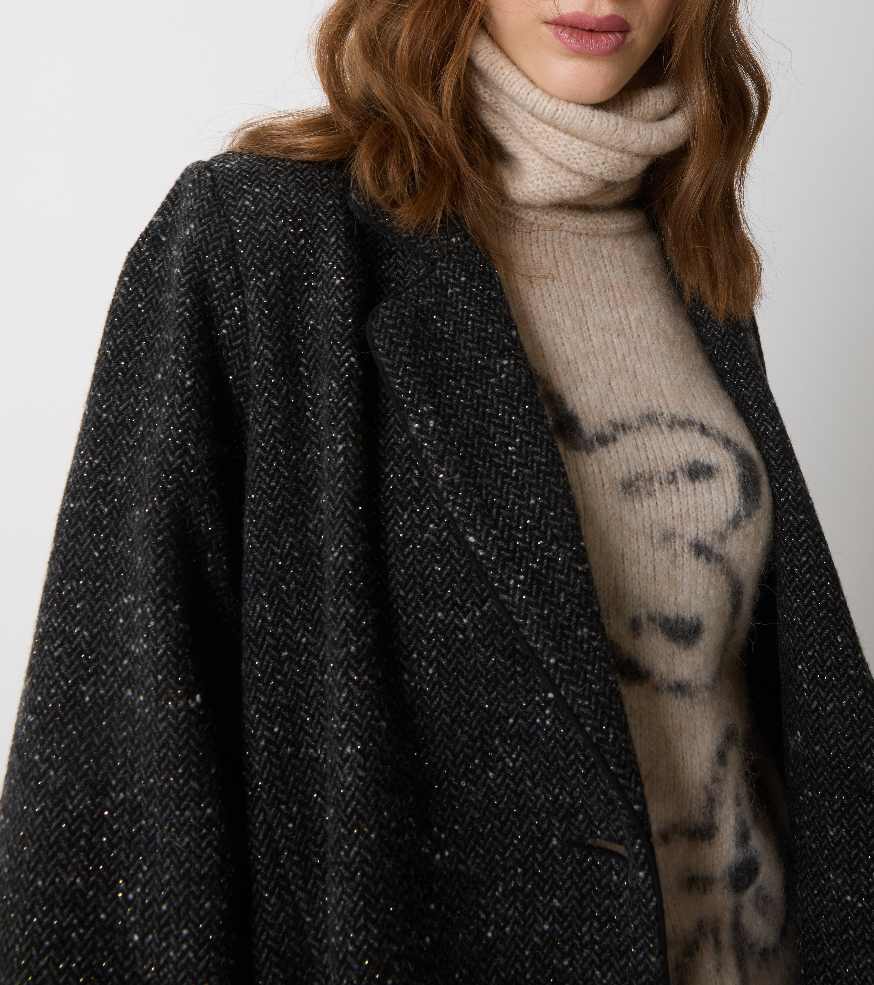 Cappotto in lana con revers