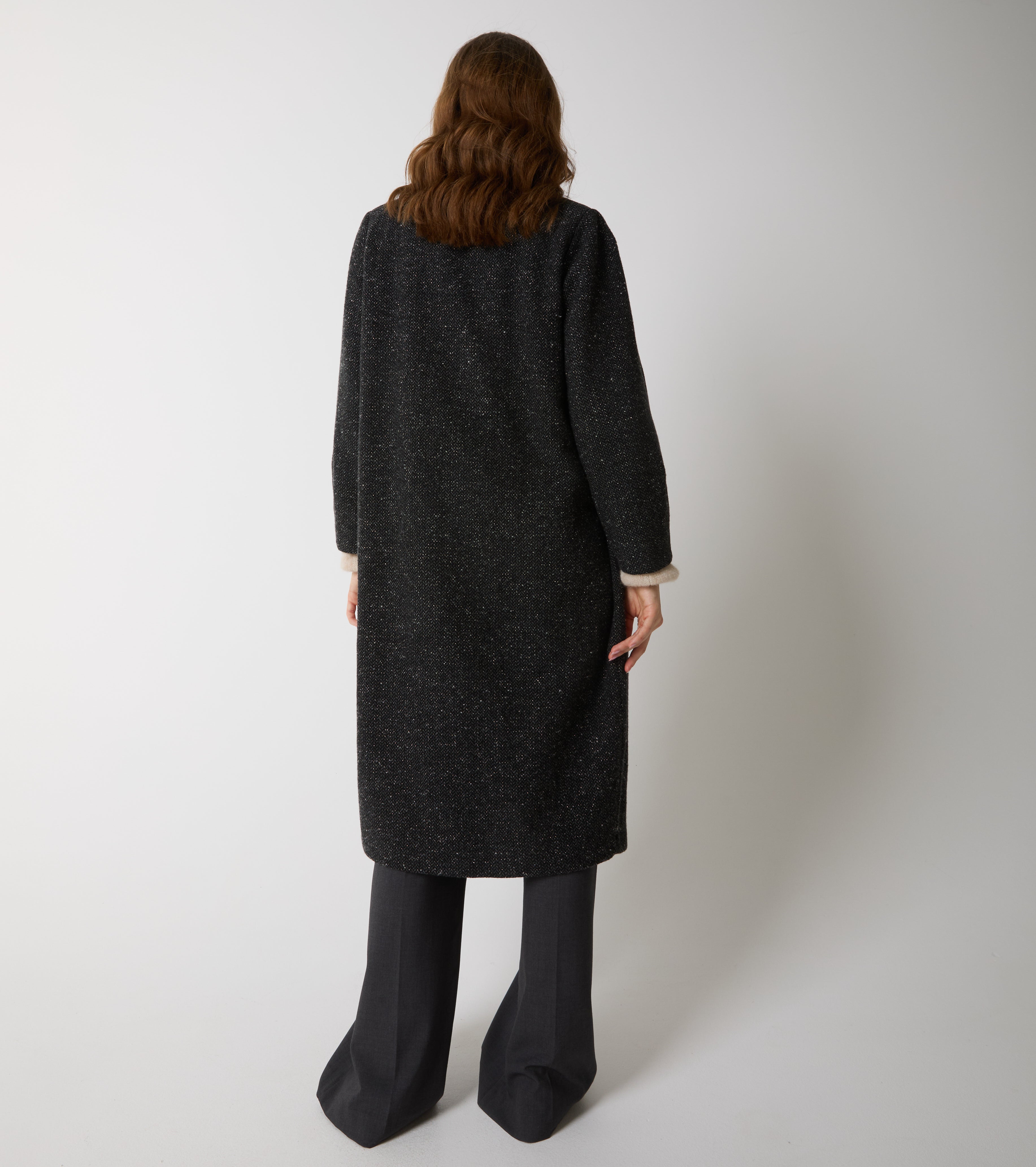 Cappotto in lana con revers