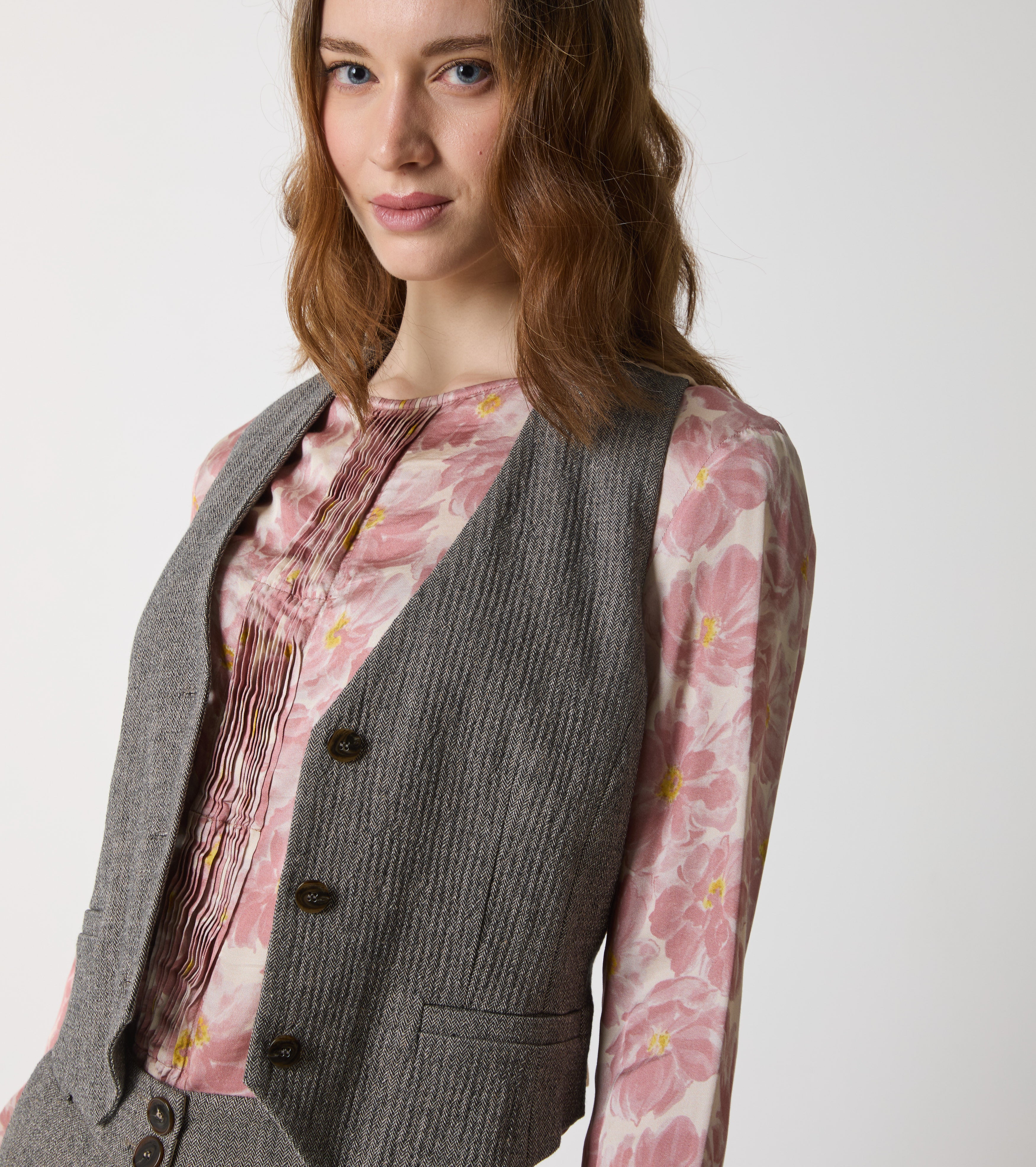 Gilet in cotone con scollo a V