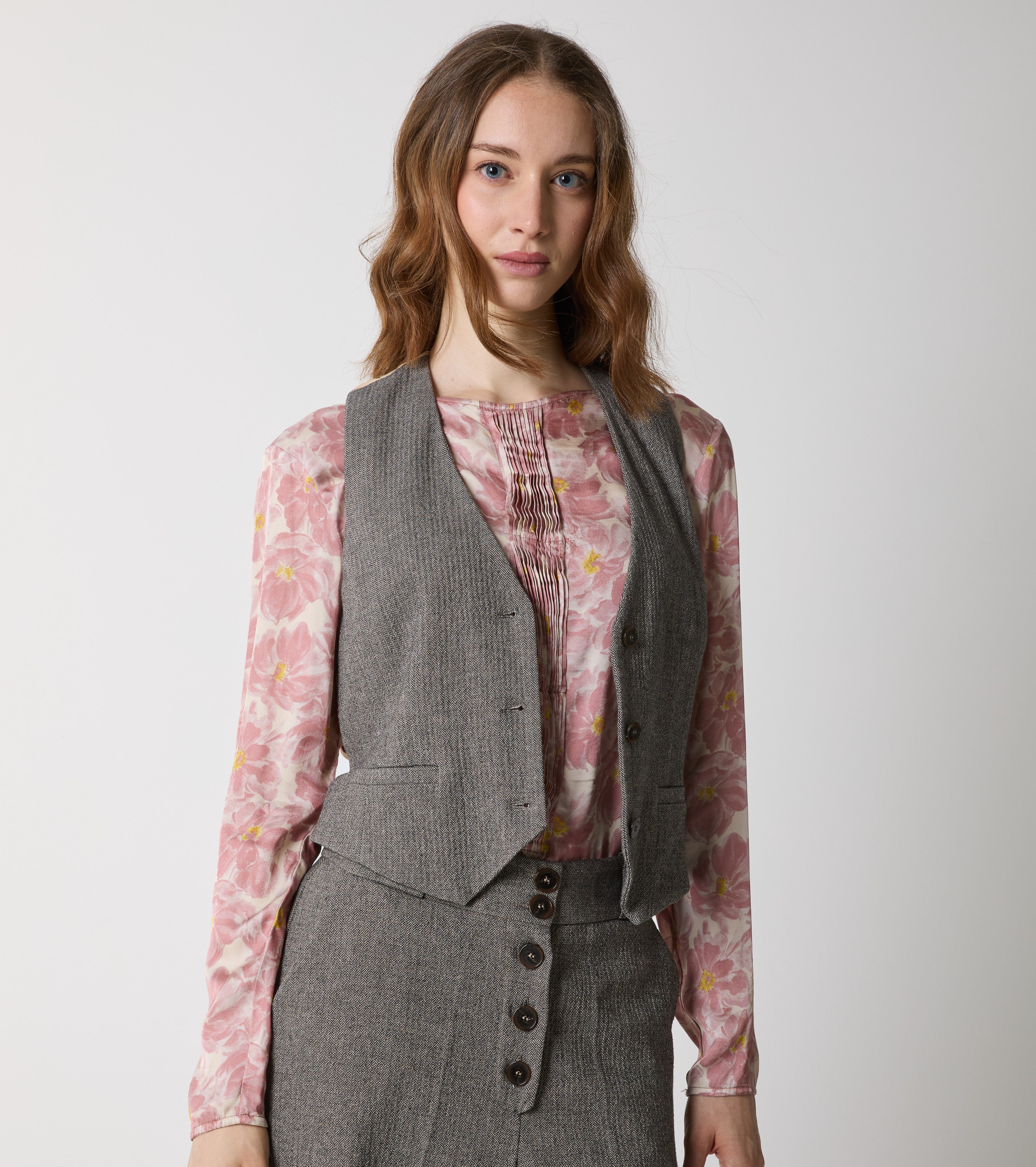 Gilet in cotone con scollo a V