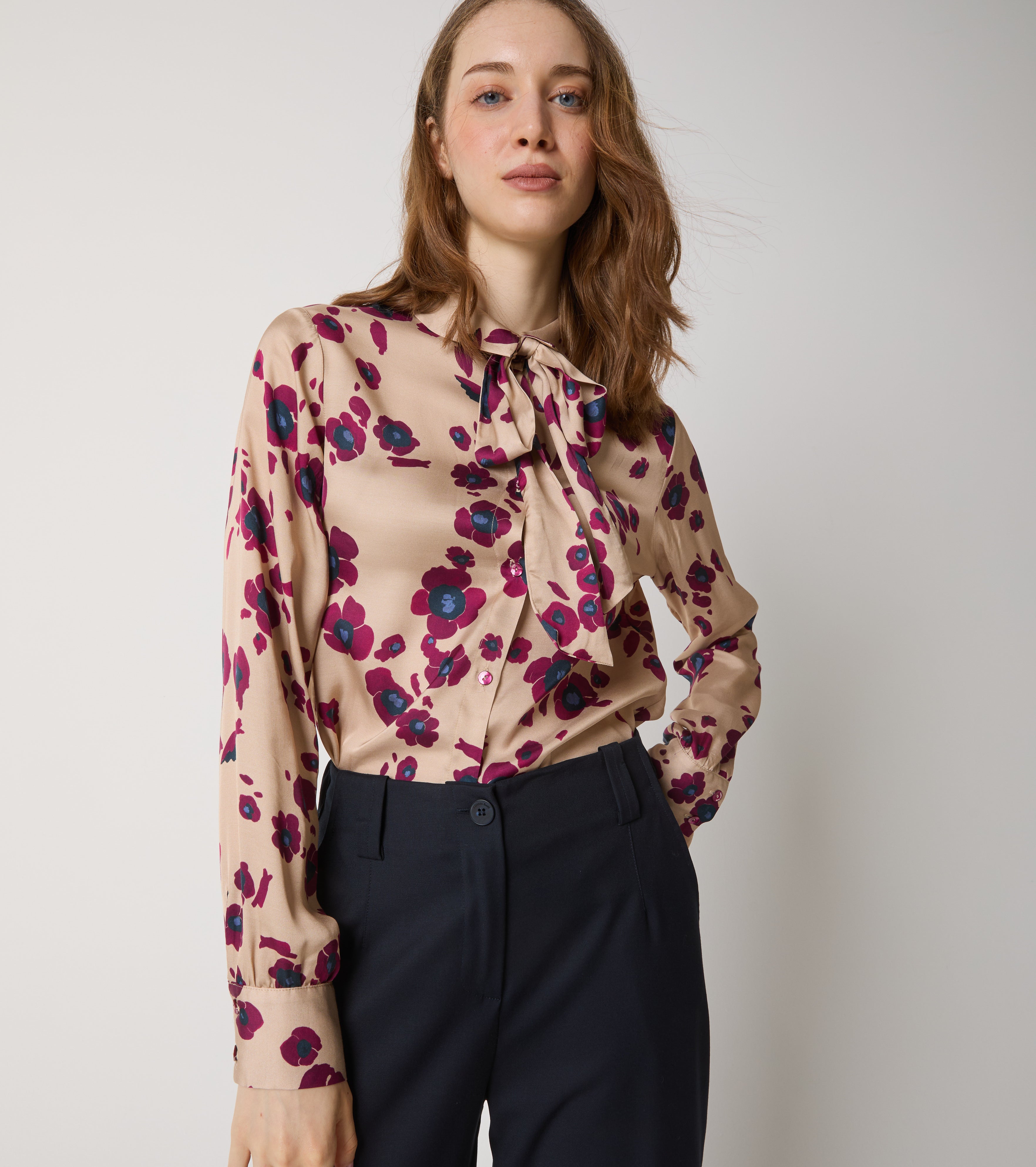 Camicia in raso stampato