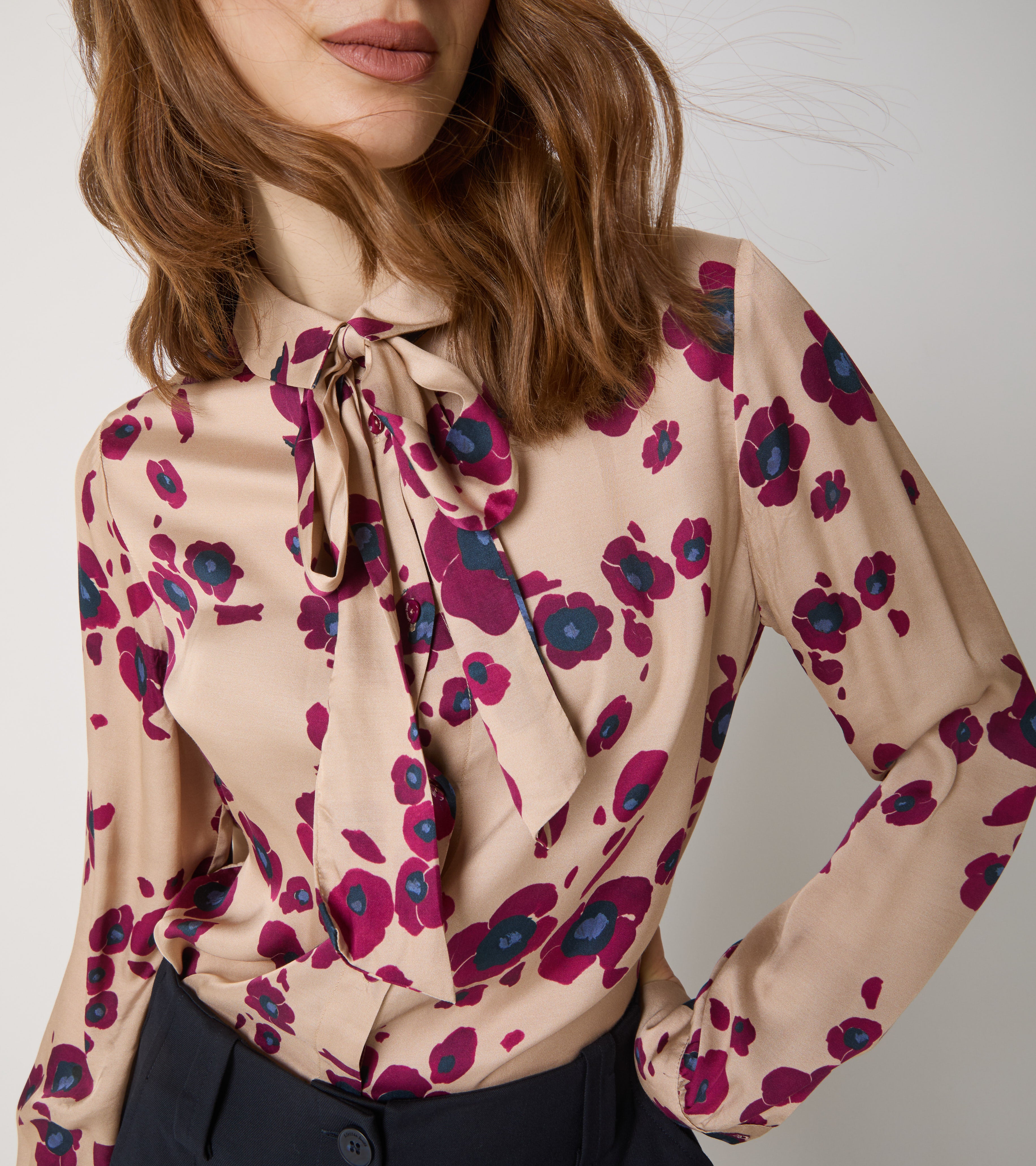 Camicia in raso stampato