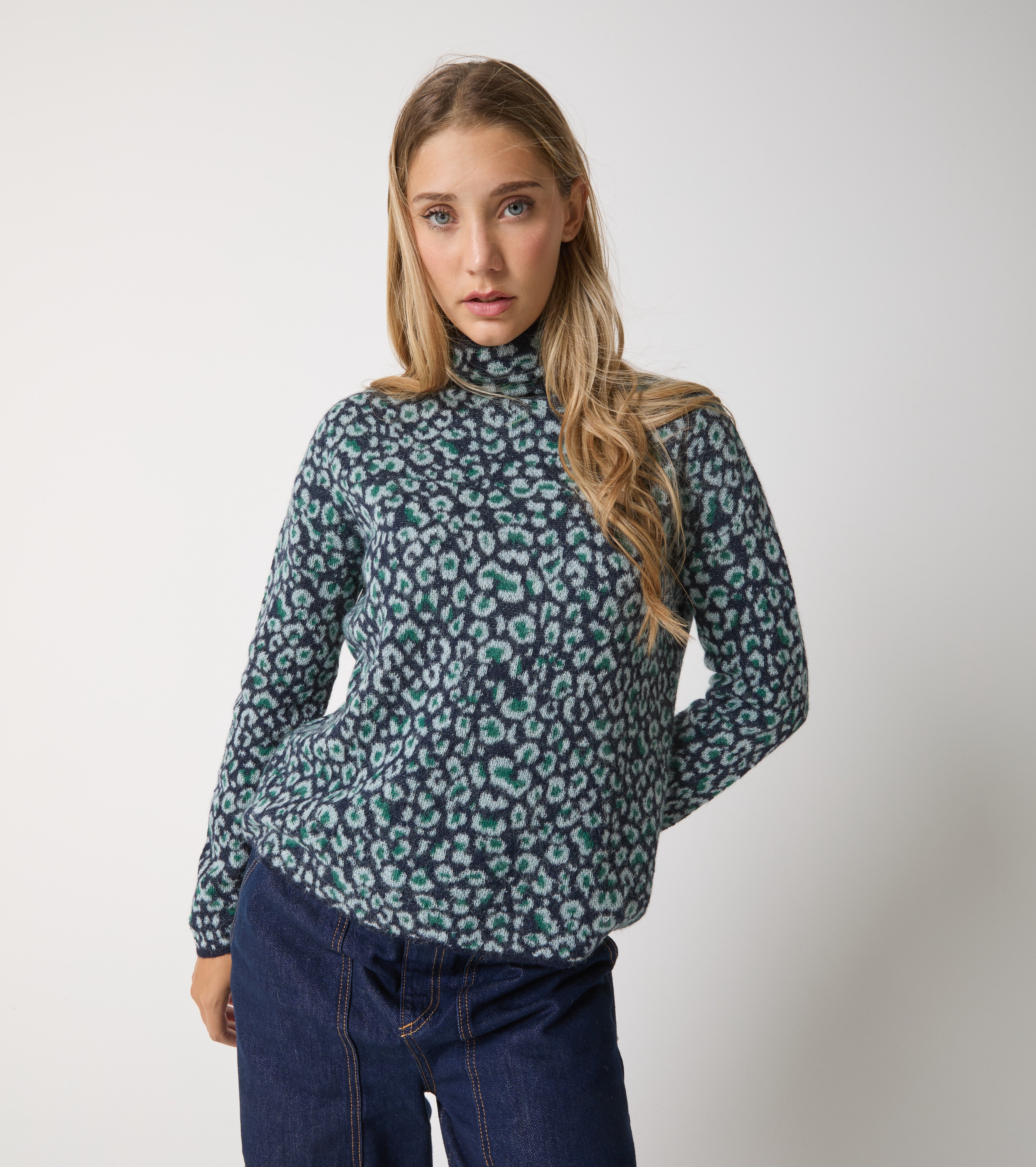 Dolcevita in alpaca animalier