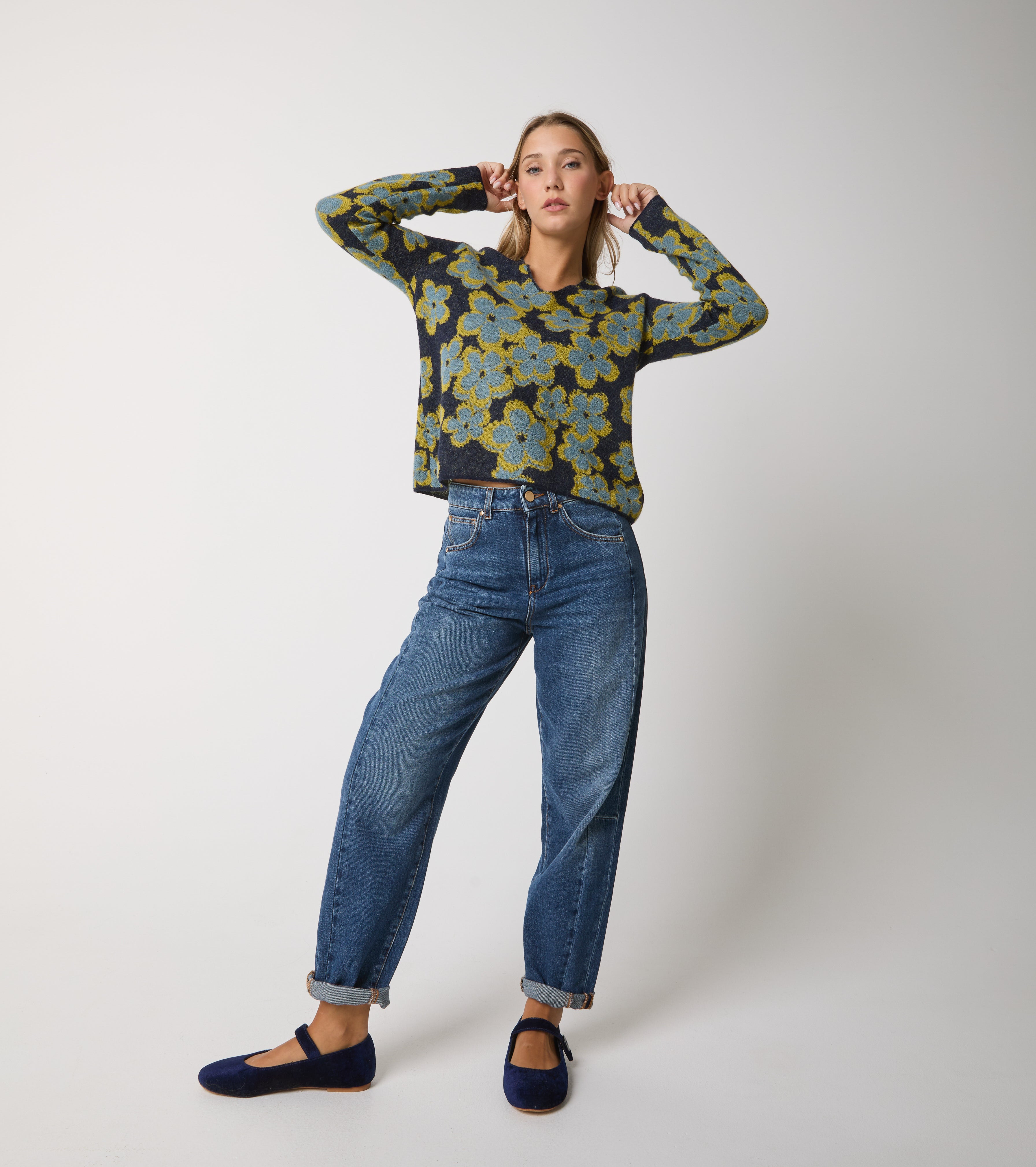 Jacquard alpaca sweater