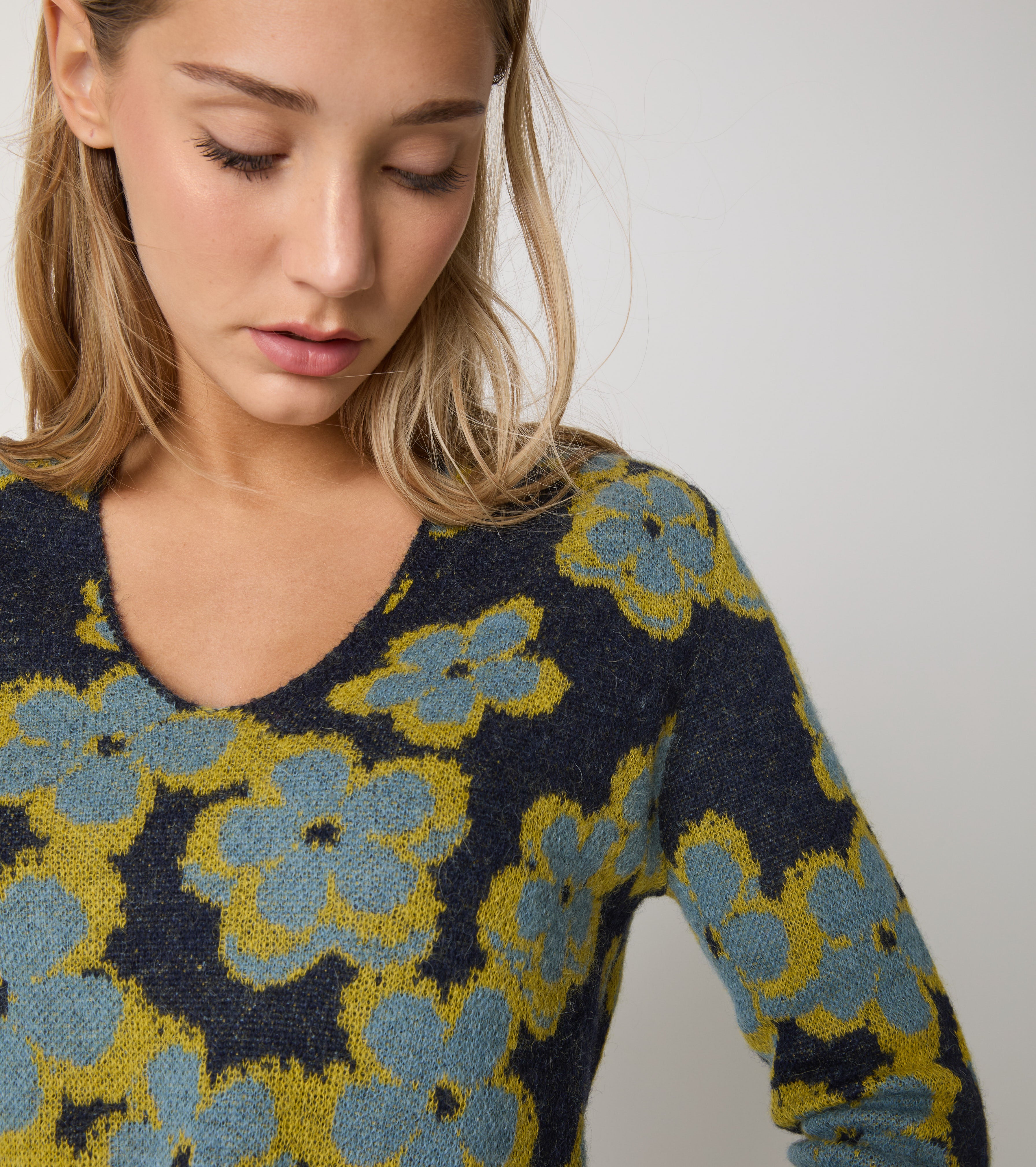 Jacquard alpaca sweater