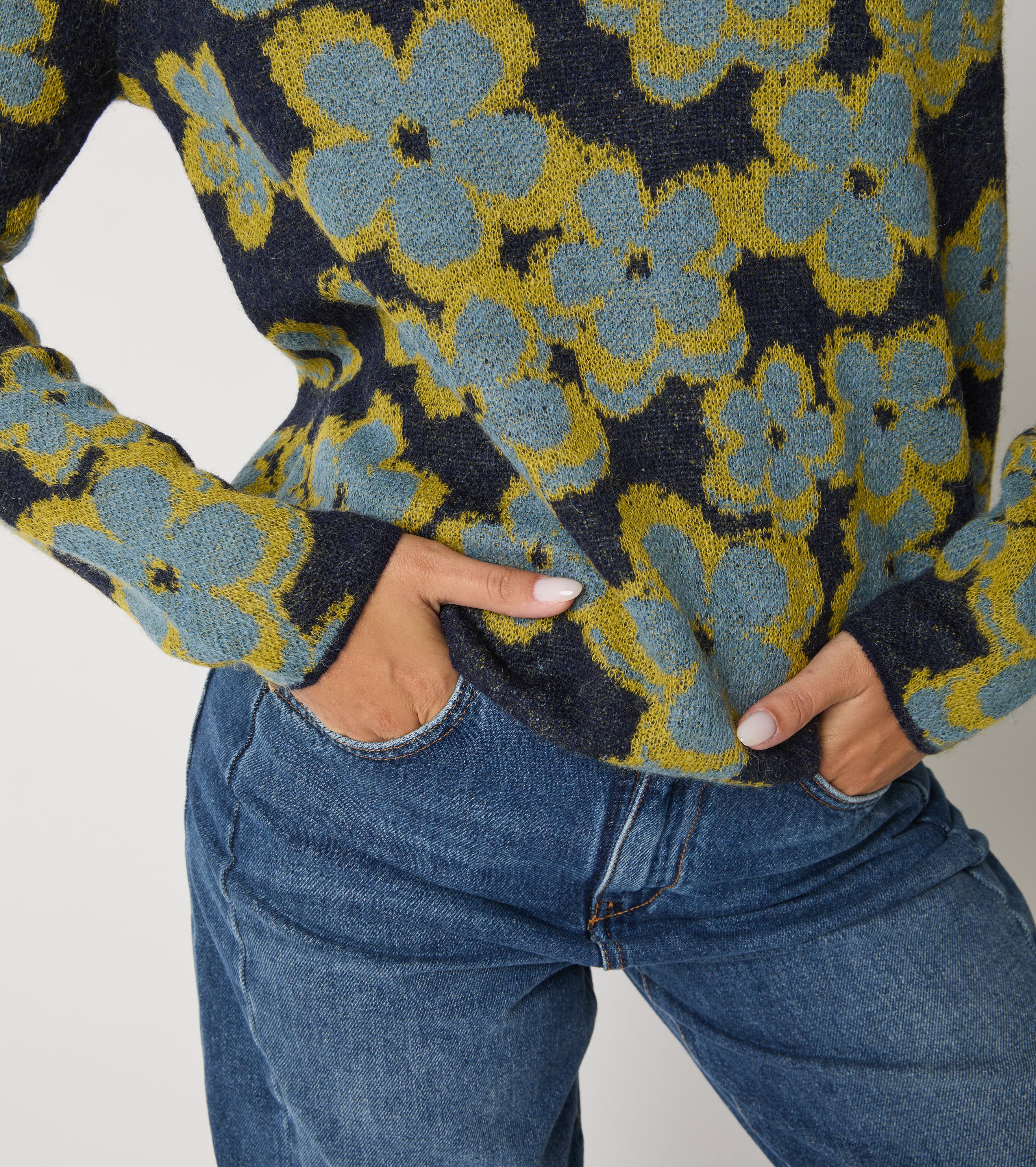 Jacquard alpaca sweater