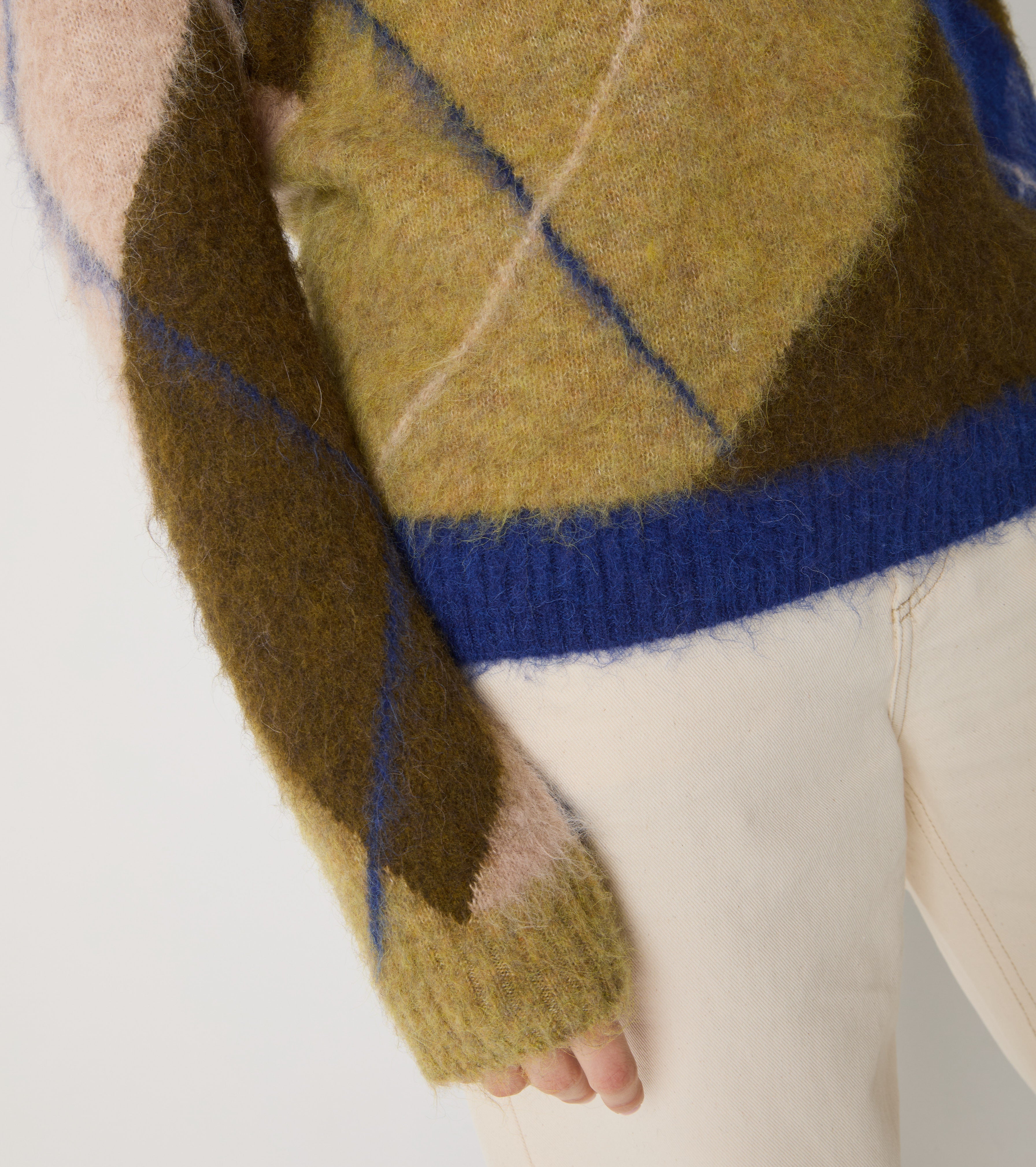 Maglia dolcevita in alpaca e lana argyle
