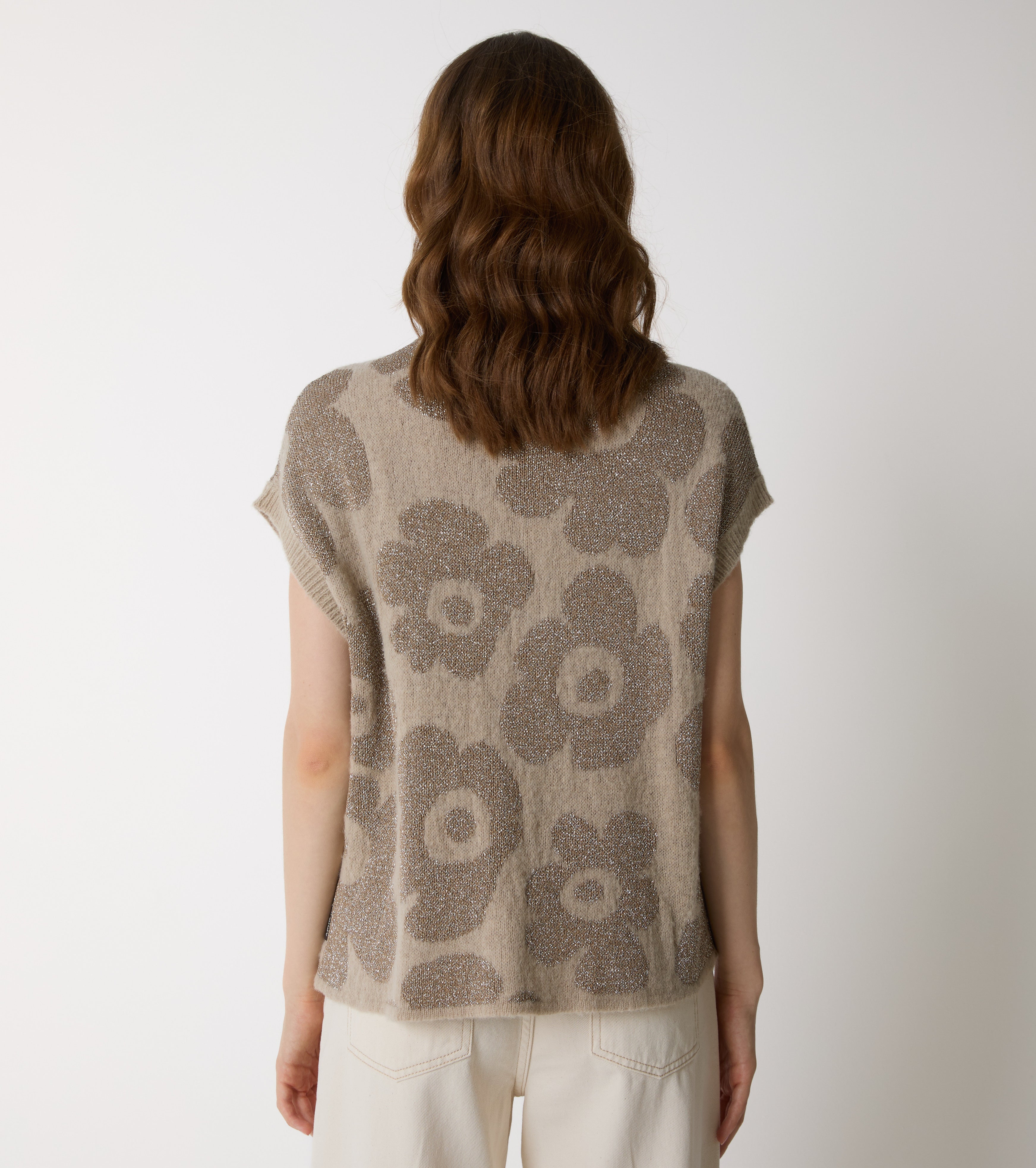 Gilet in alpaca e lana jacquard