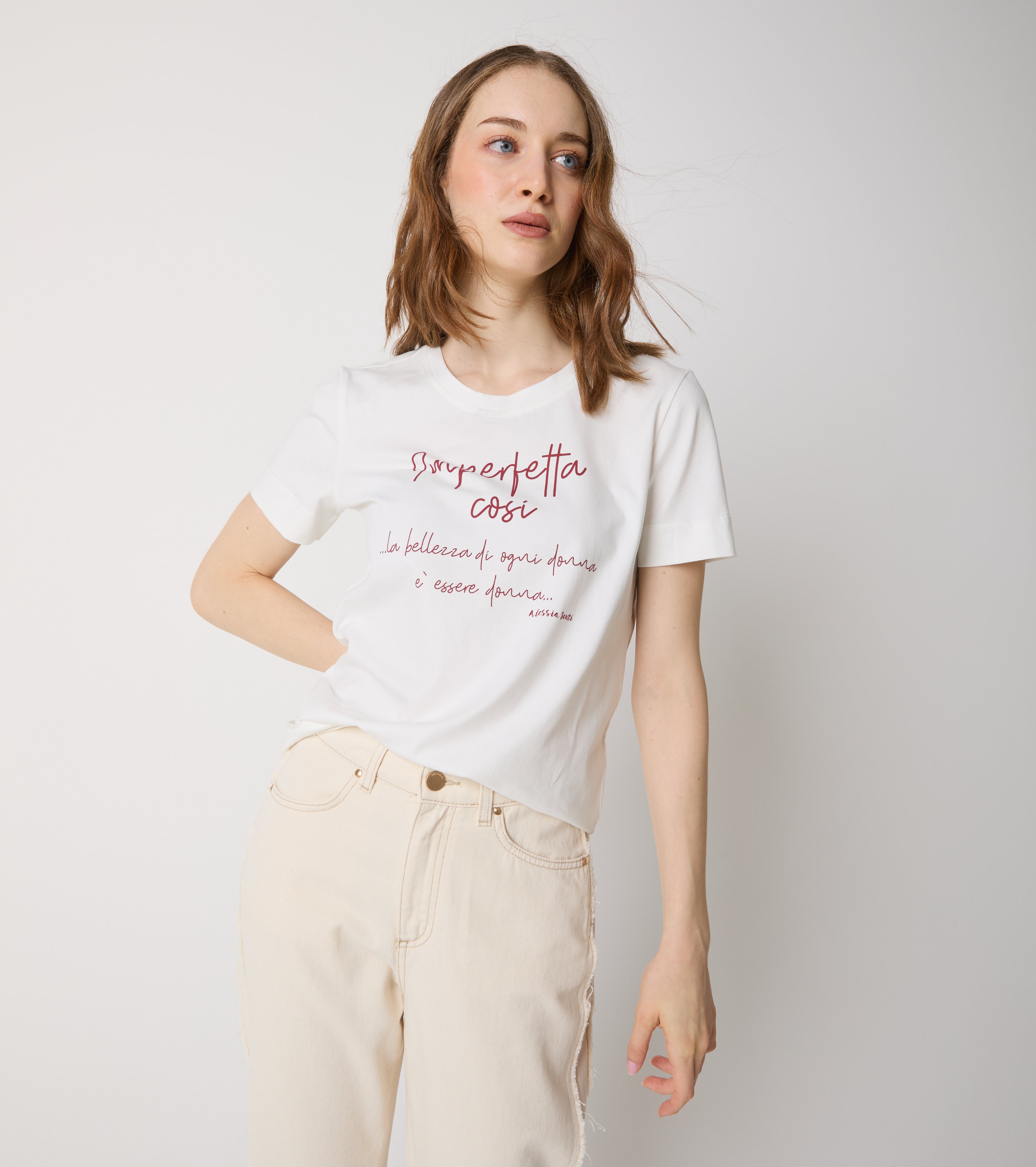T-shirt girocollo in cotone
