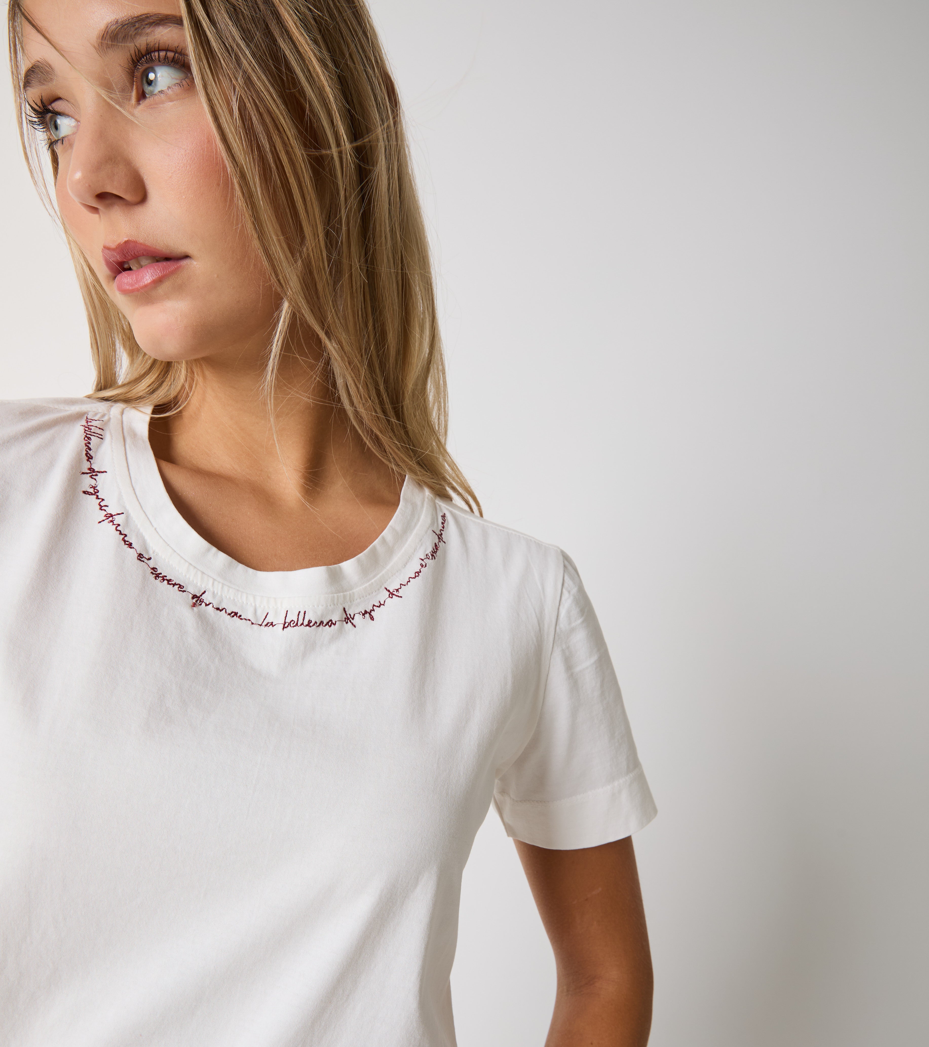 T-shirt in cotone con lettering