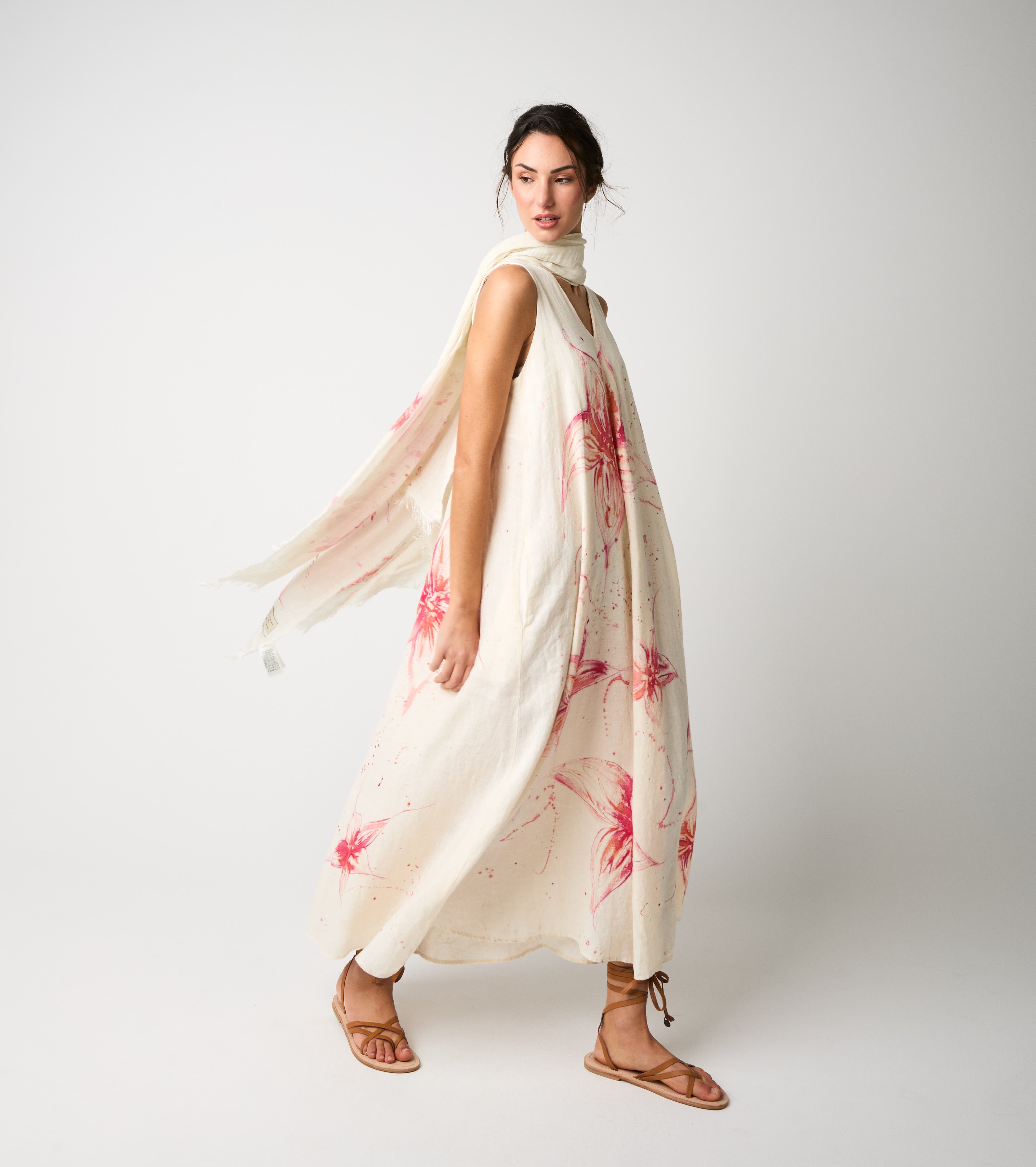 Abito in lino floreale fiori