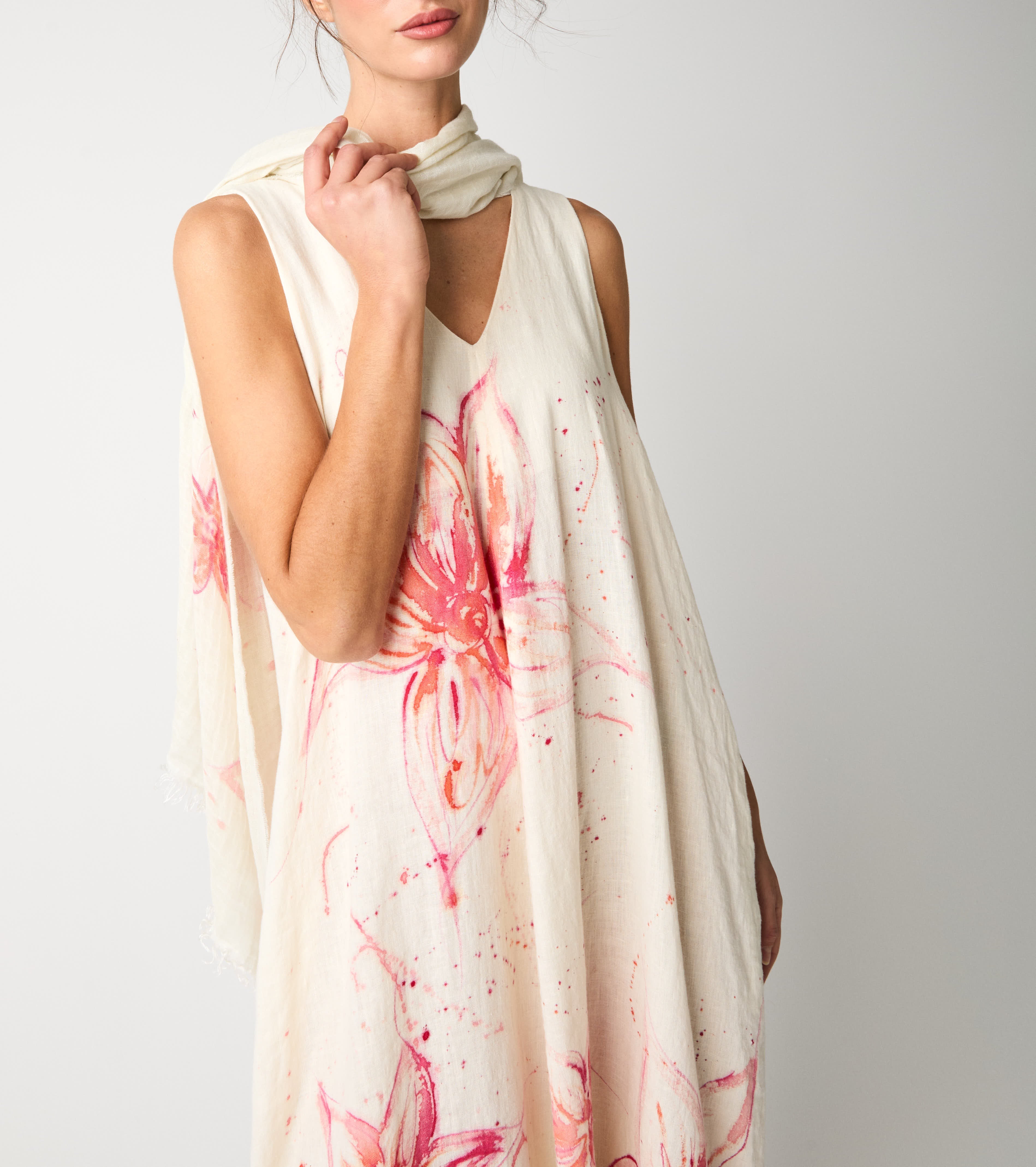 Abito in lino floreale fiori