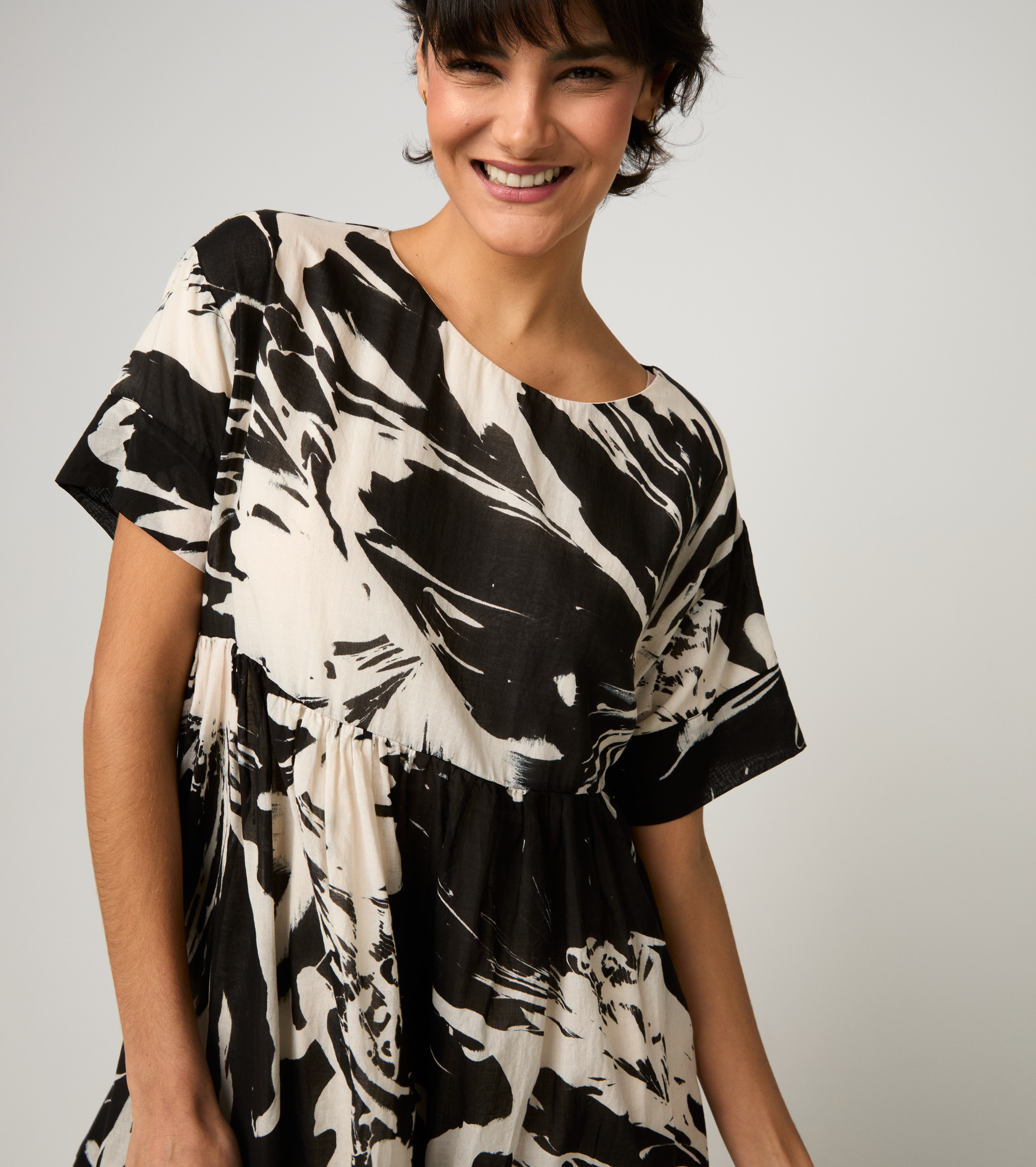 Abito corto in cotone floreale fiore