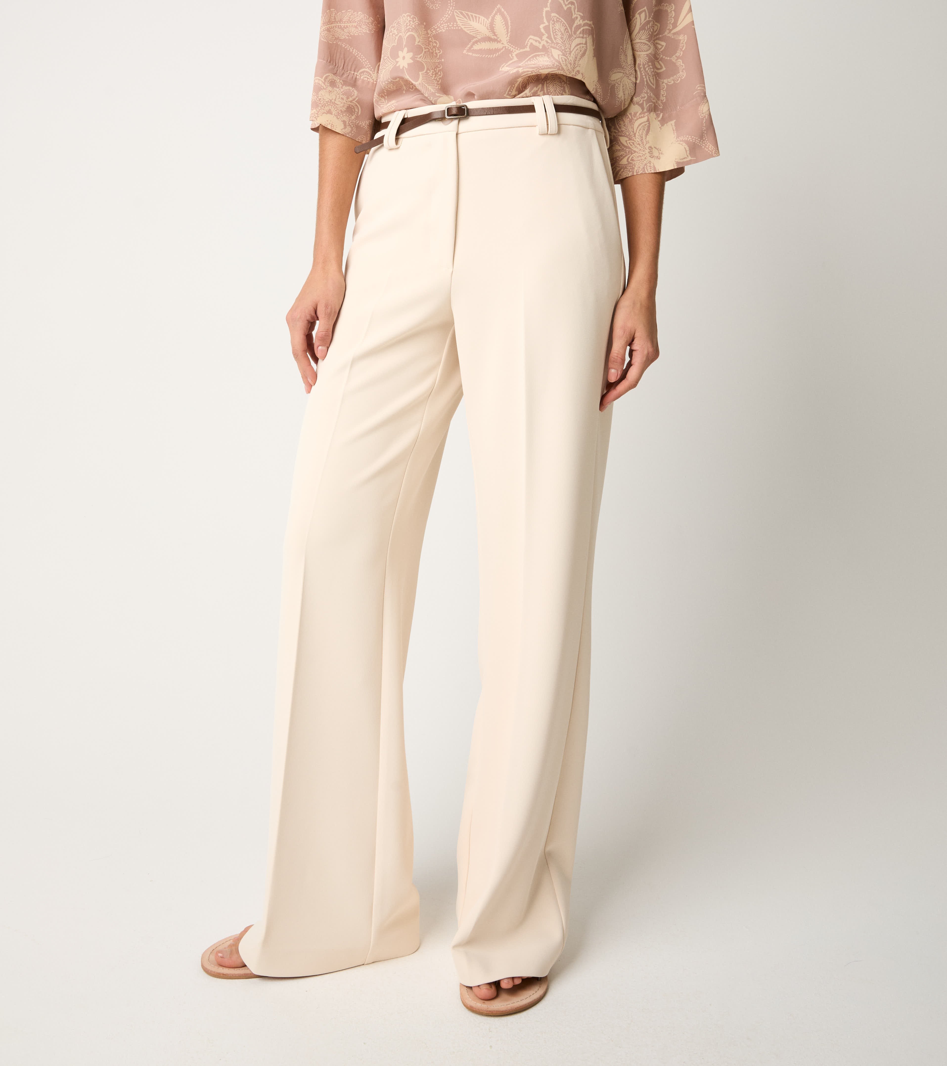 Flare trousers with champagne crease