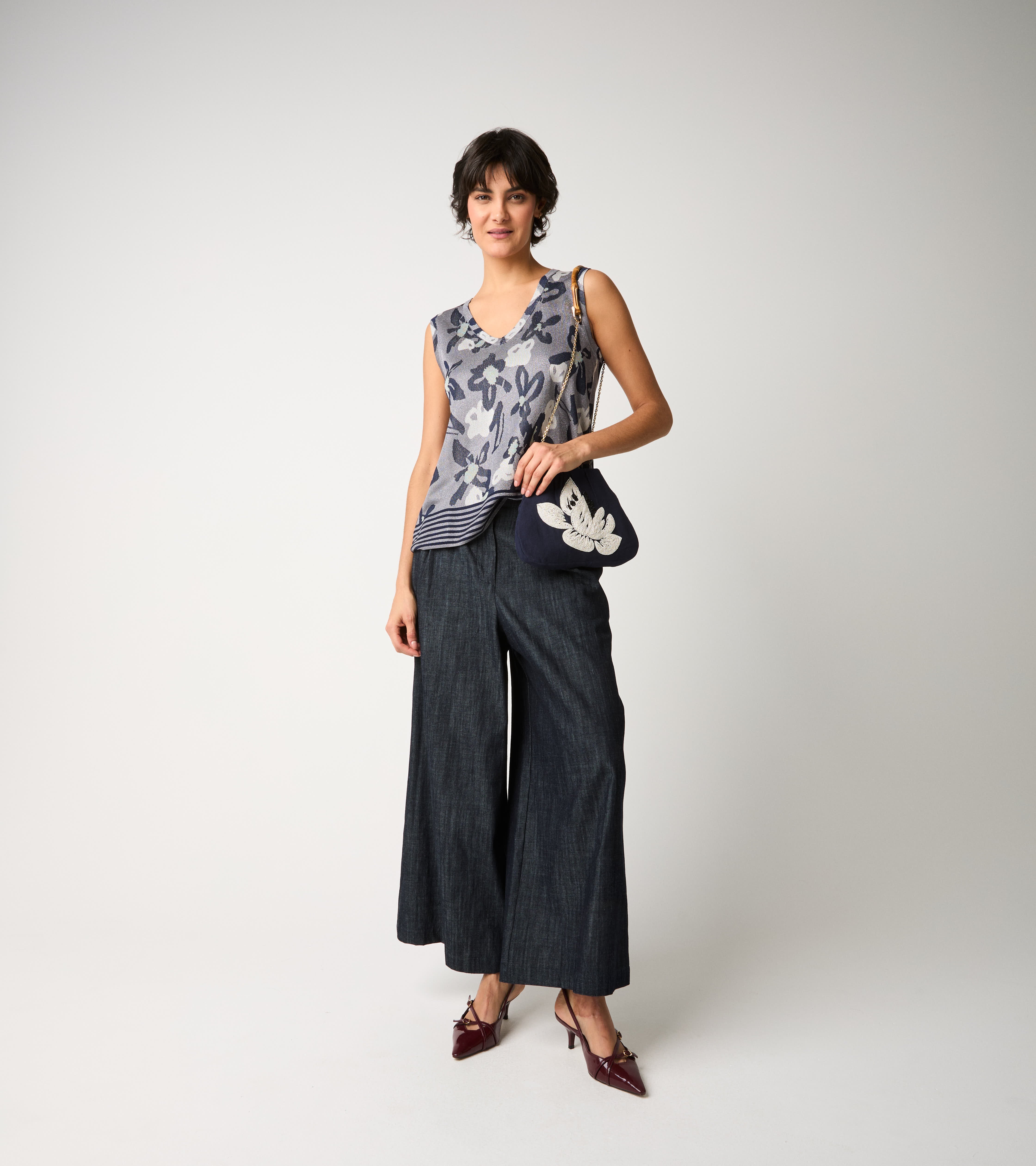 Pantaloni in denim con pinces unico