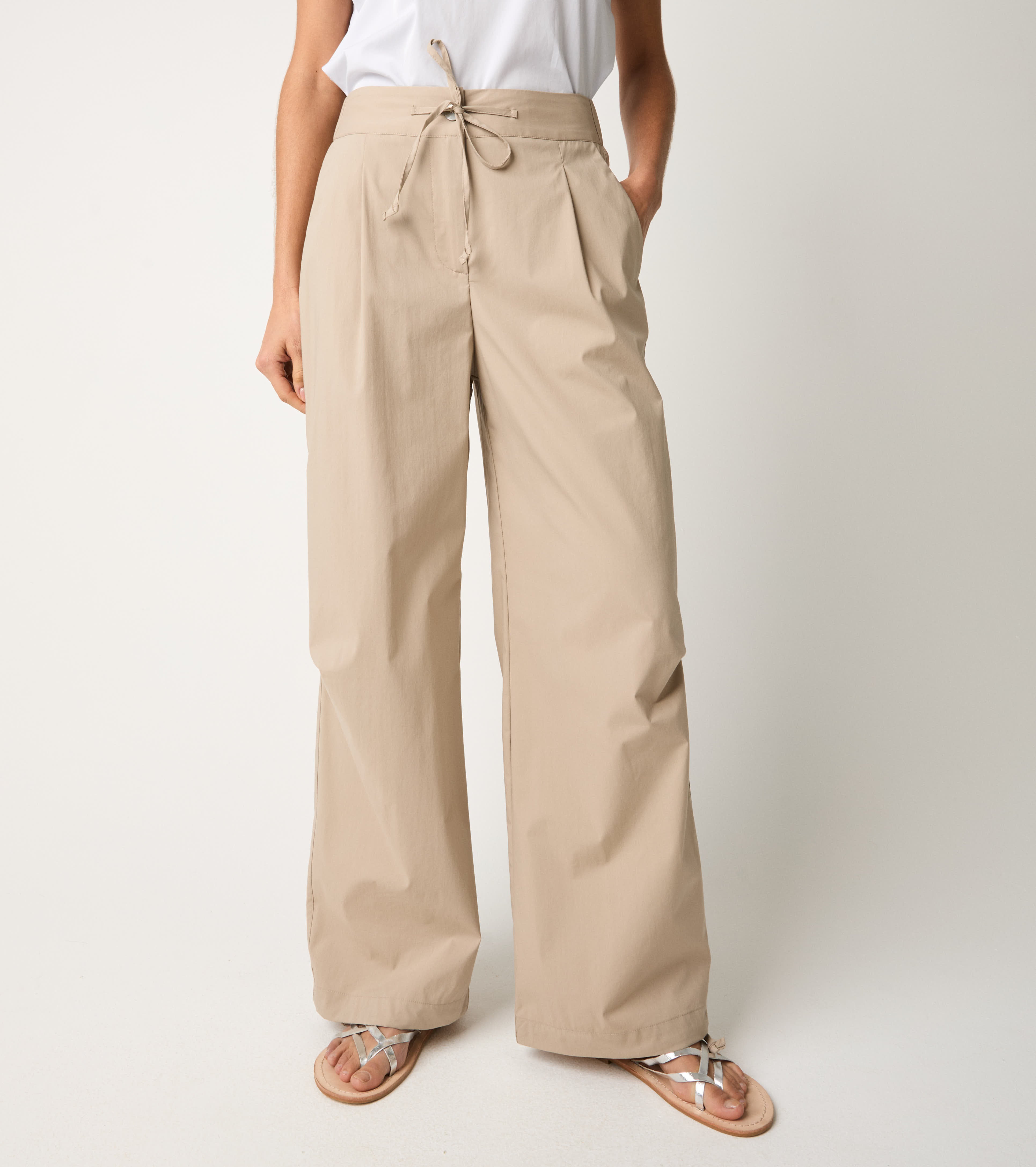 Pantaloni in cotone con coulisse gres