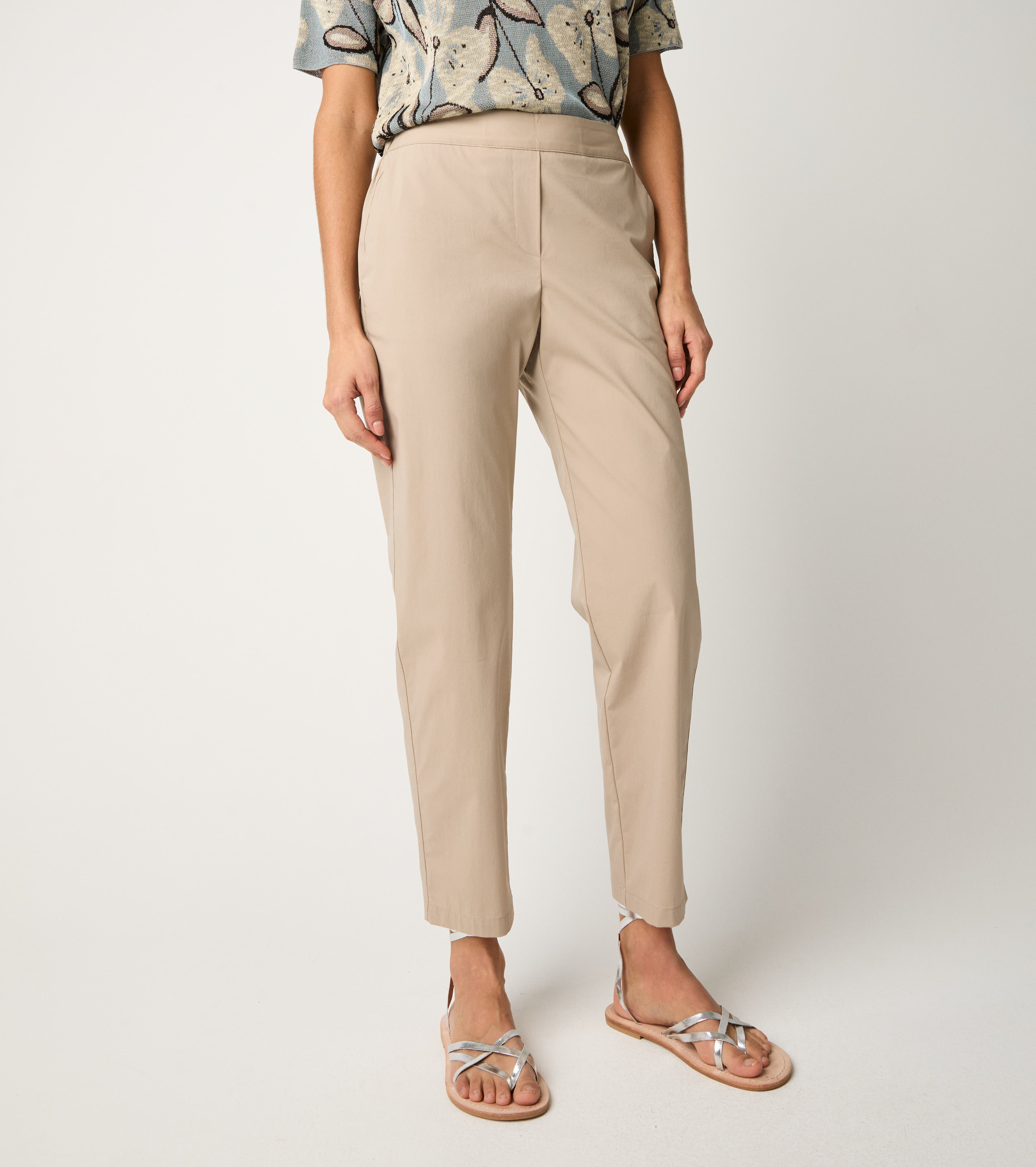 Pantaloni in cotone con elastico gres