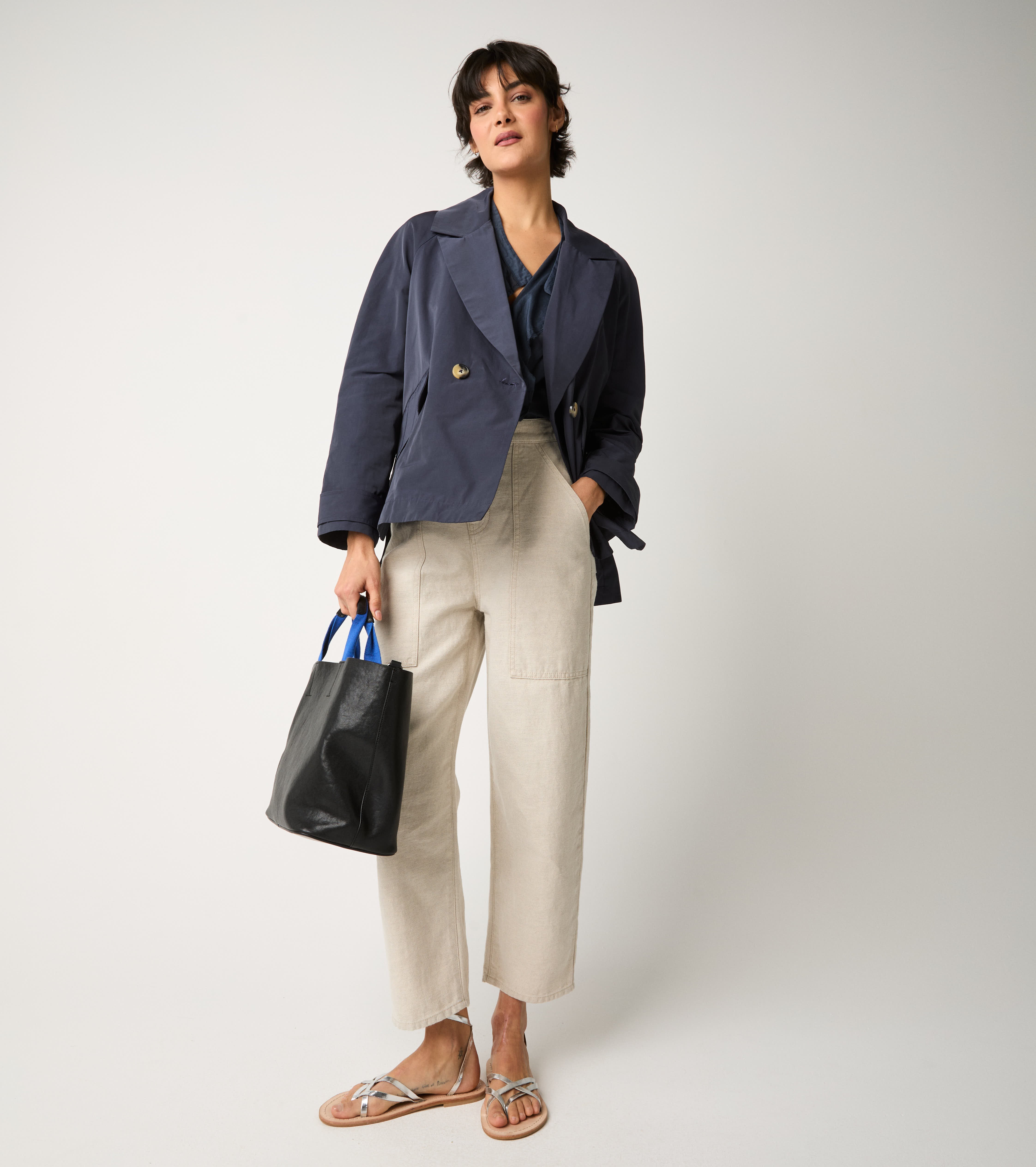 Jeans cropped a vita alta chantilly