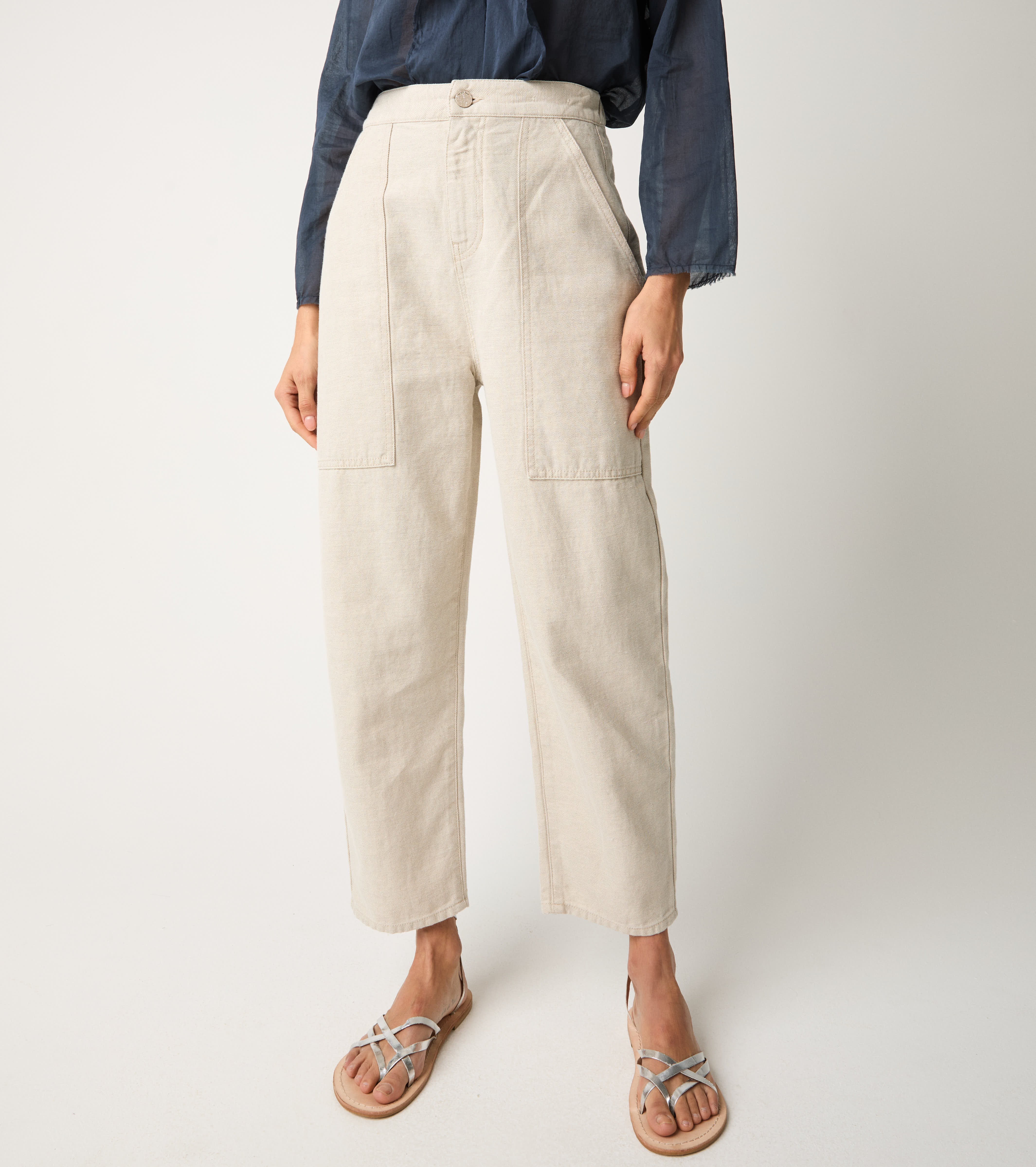 Jeans cropped a vita alta chantilly