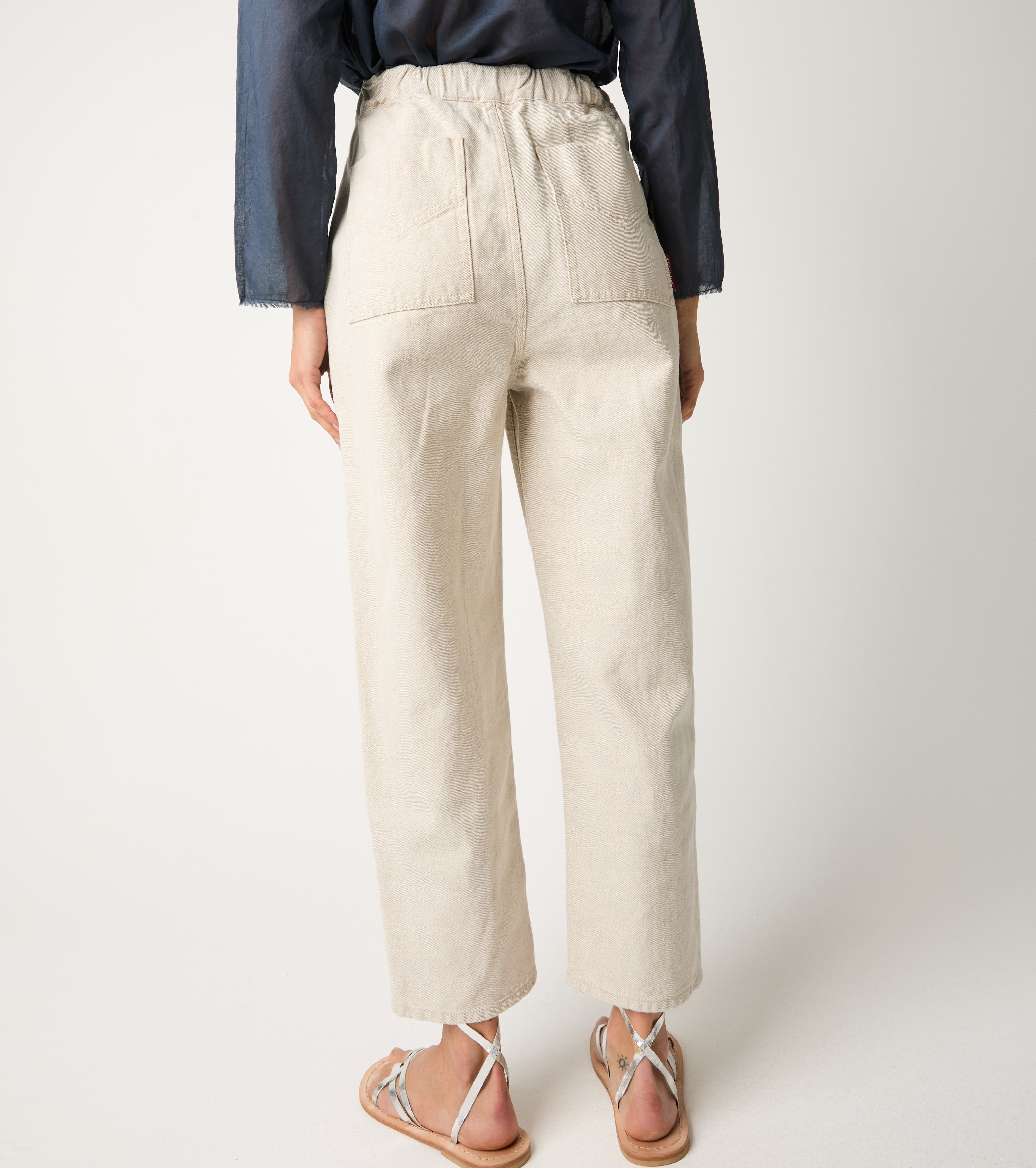 Jeans cropped a vita alta chantilly