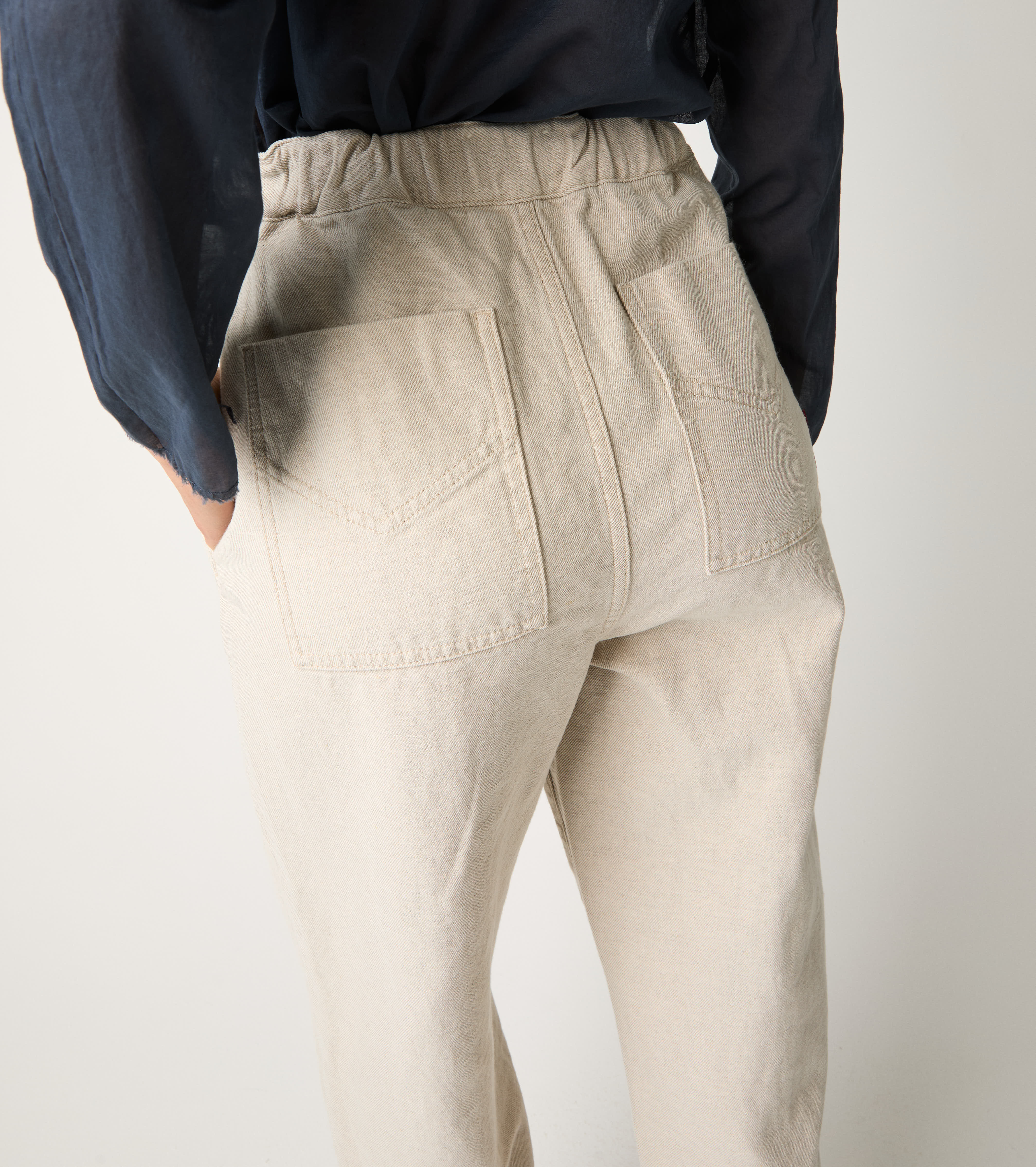 Jeans cropped a vita alta chantilly