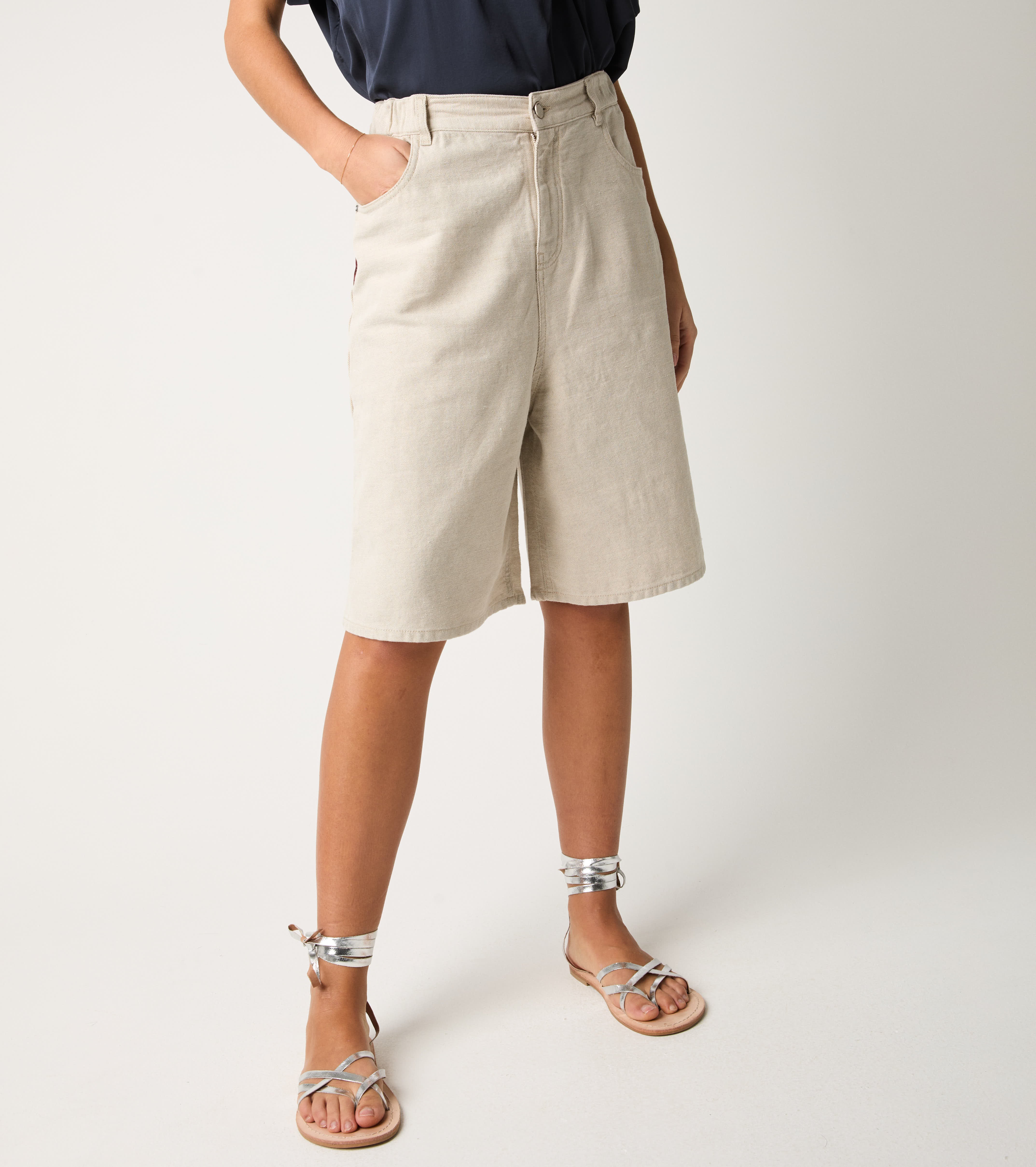 Bermuda cinque tasche in denim chantilly