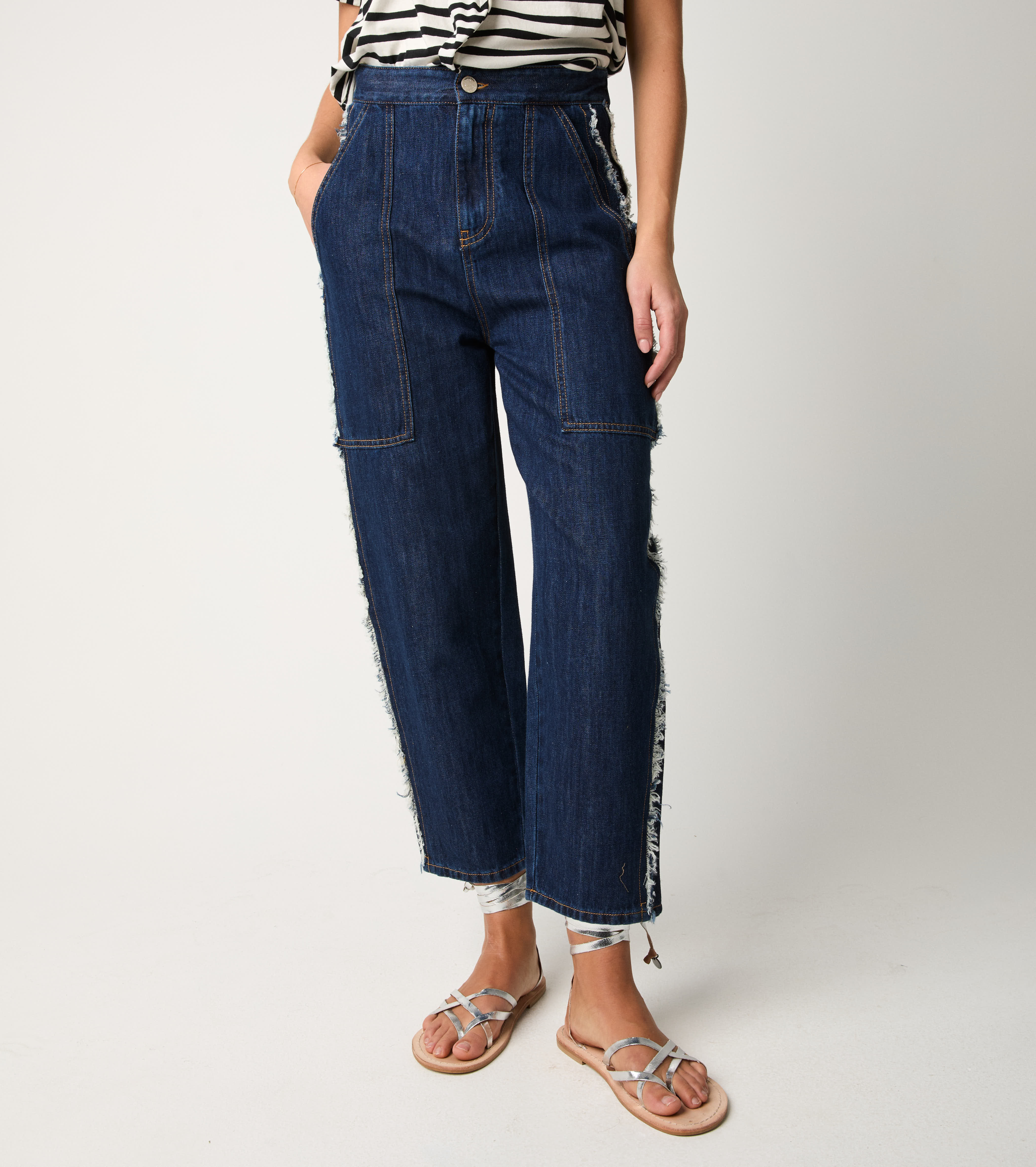 Jeans workwear sfrangiato unico