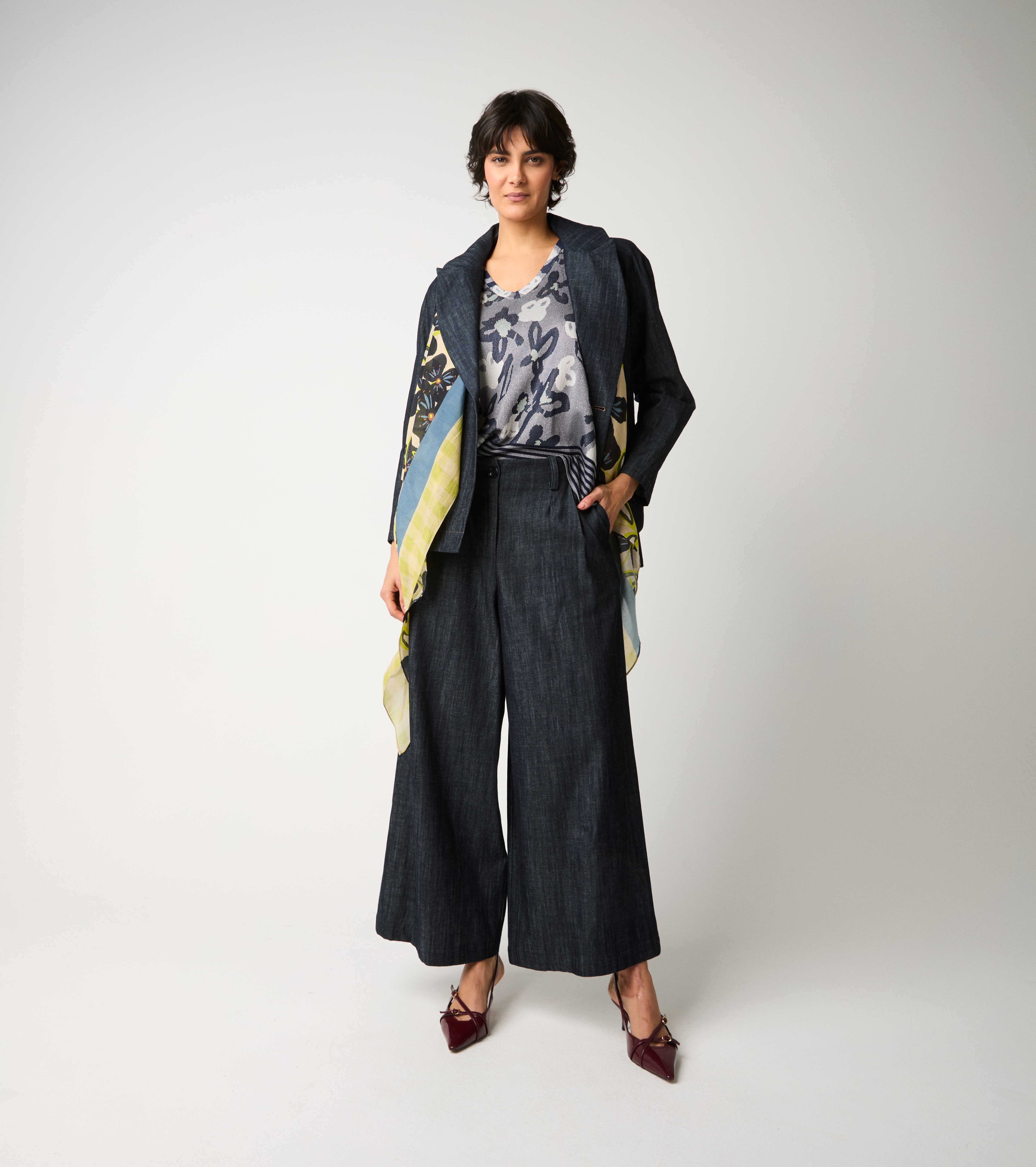 Blazer doppiopetto in denim unico