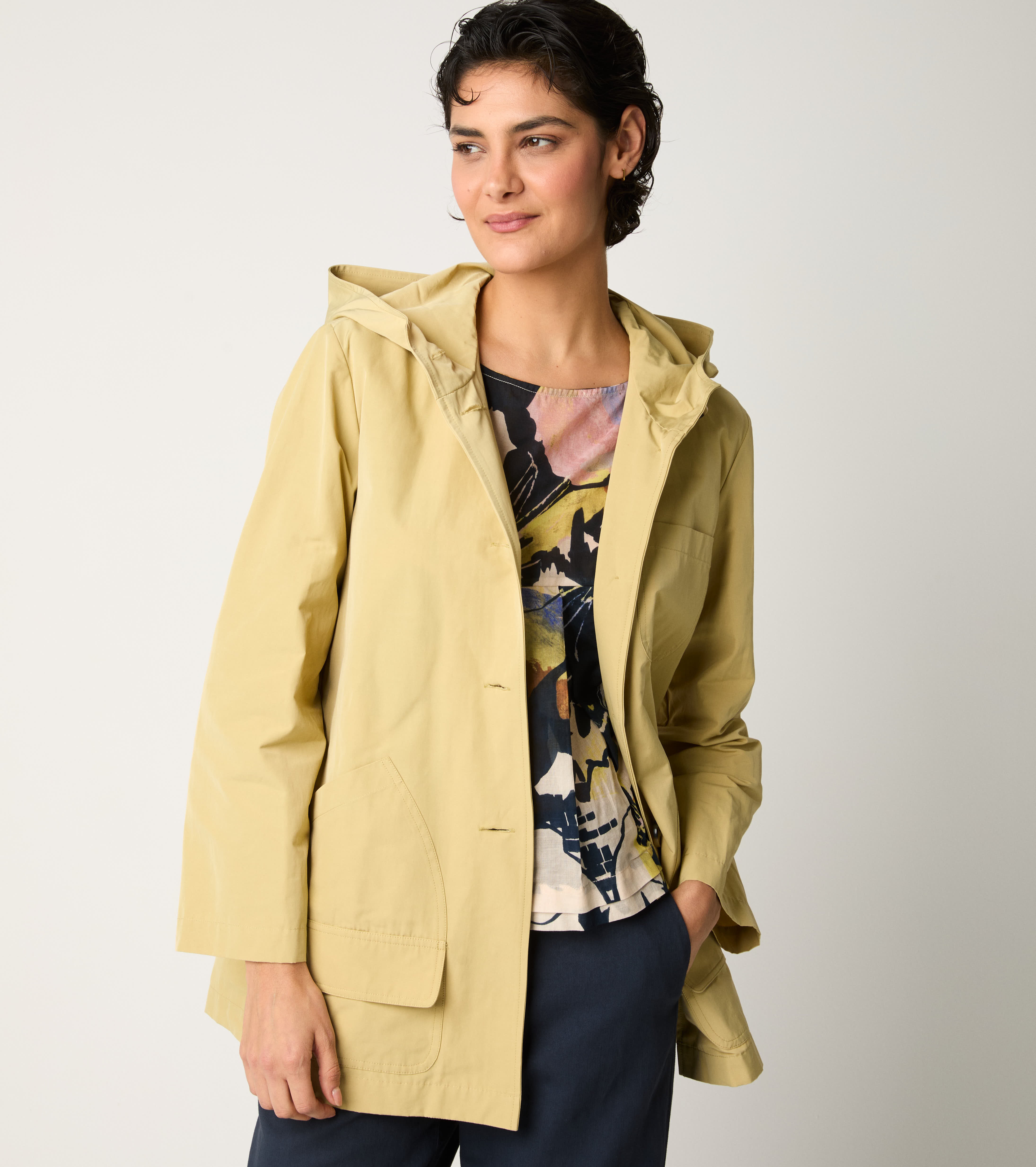 Cotton parka with puffy hood