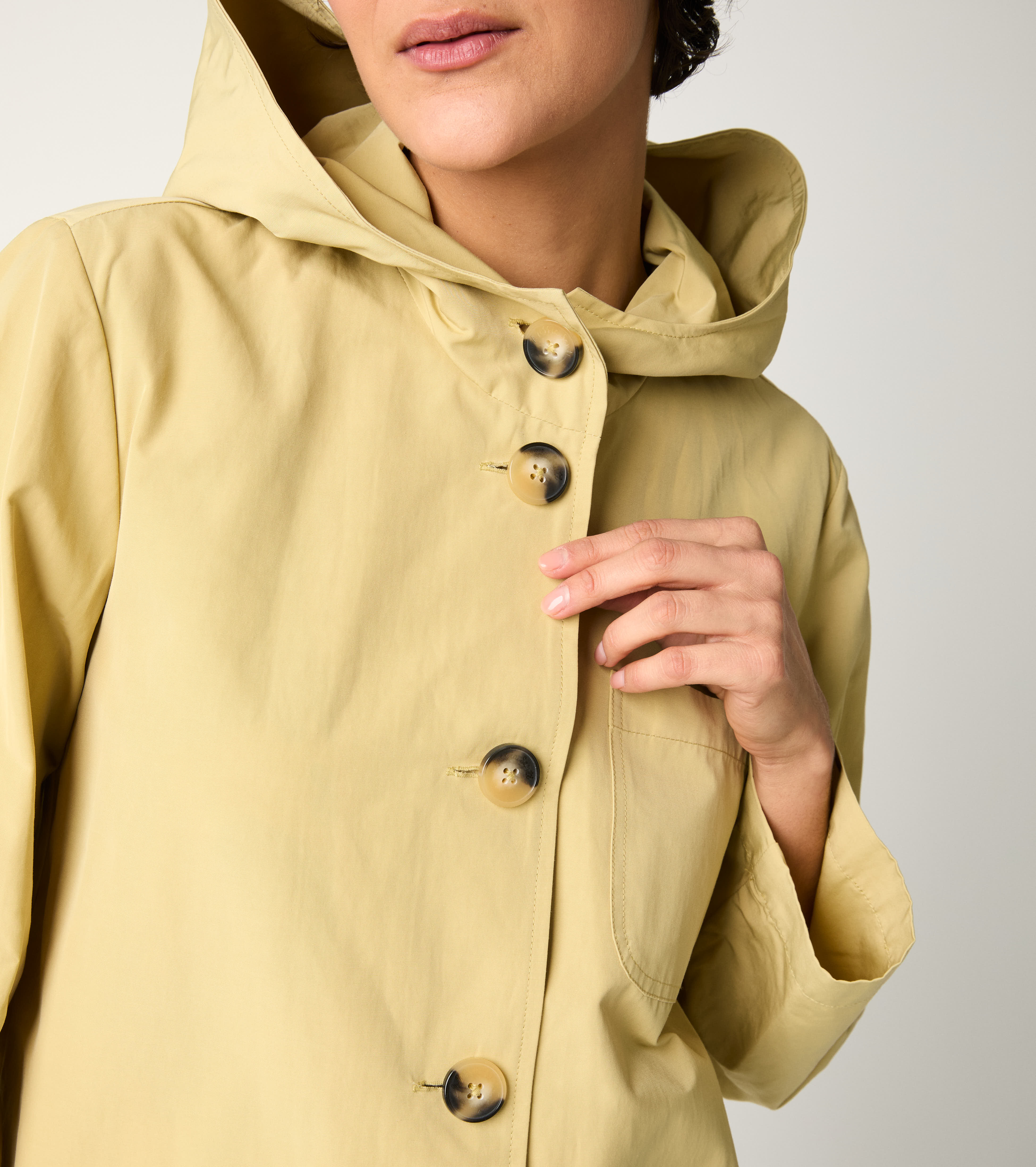 Cotton parka with puffy hood