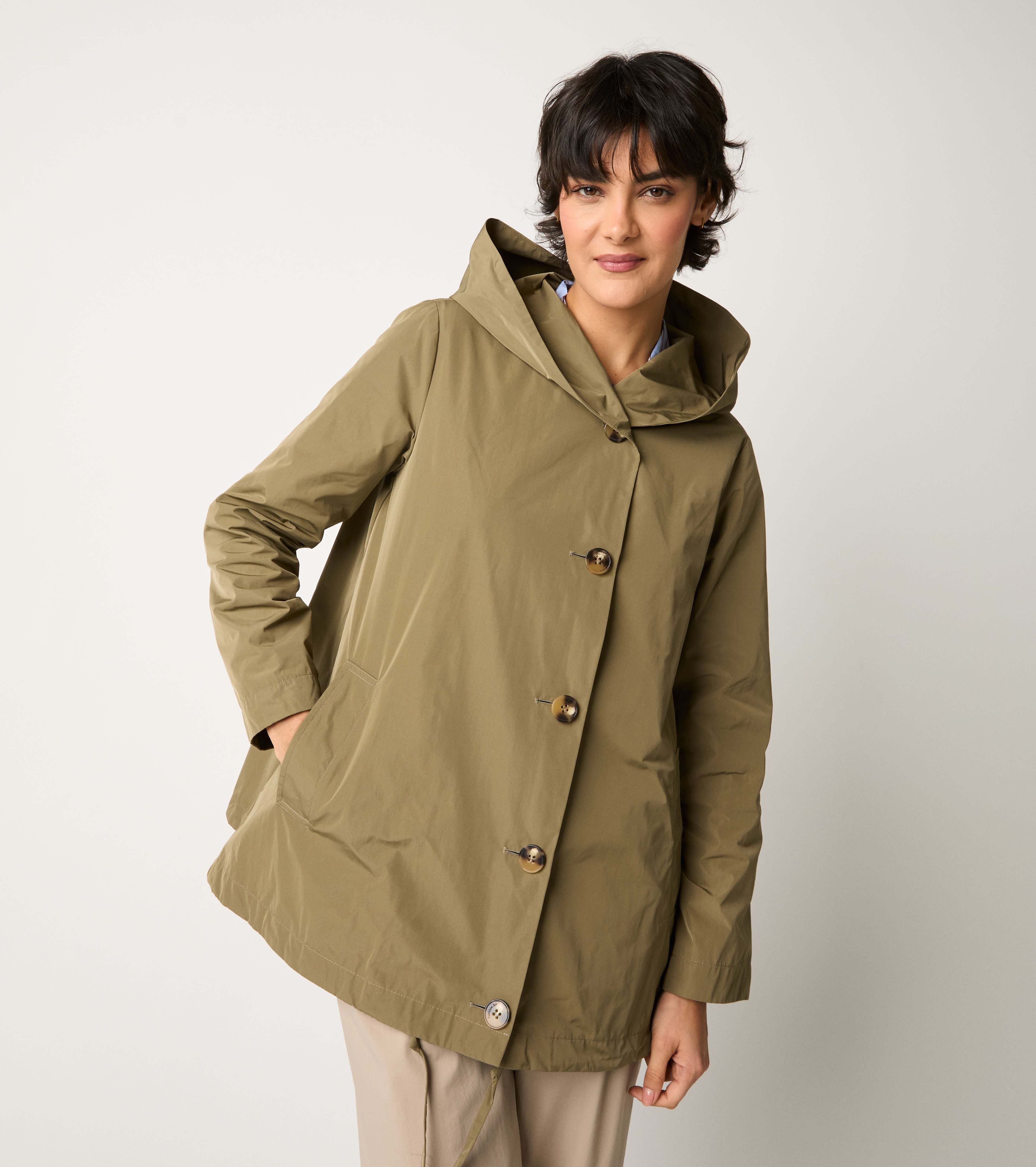 Къса парка с копчета каки