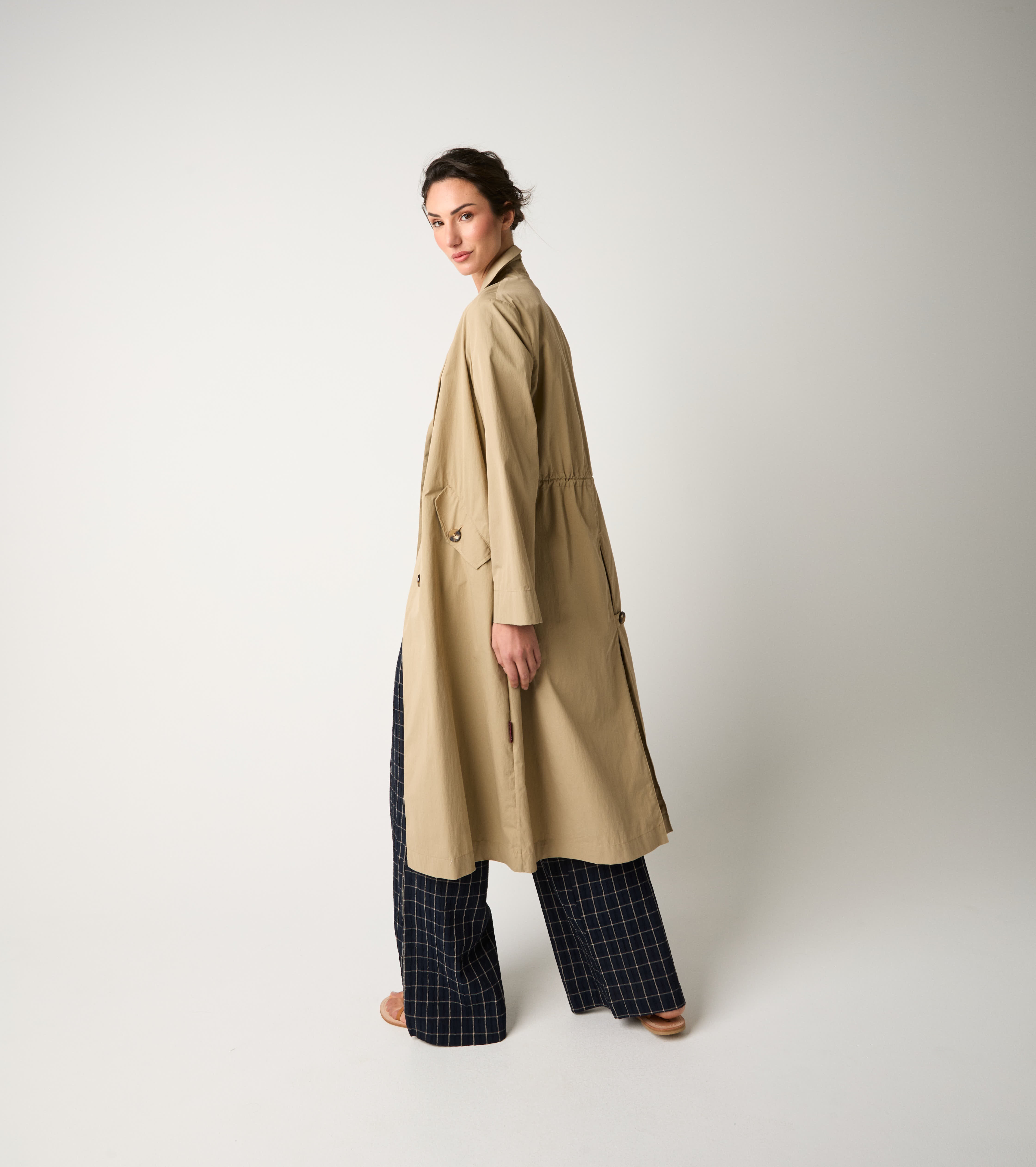 Trench doppiopetto antigoccia corda