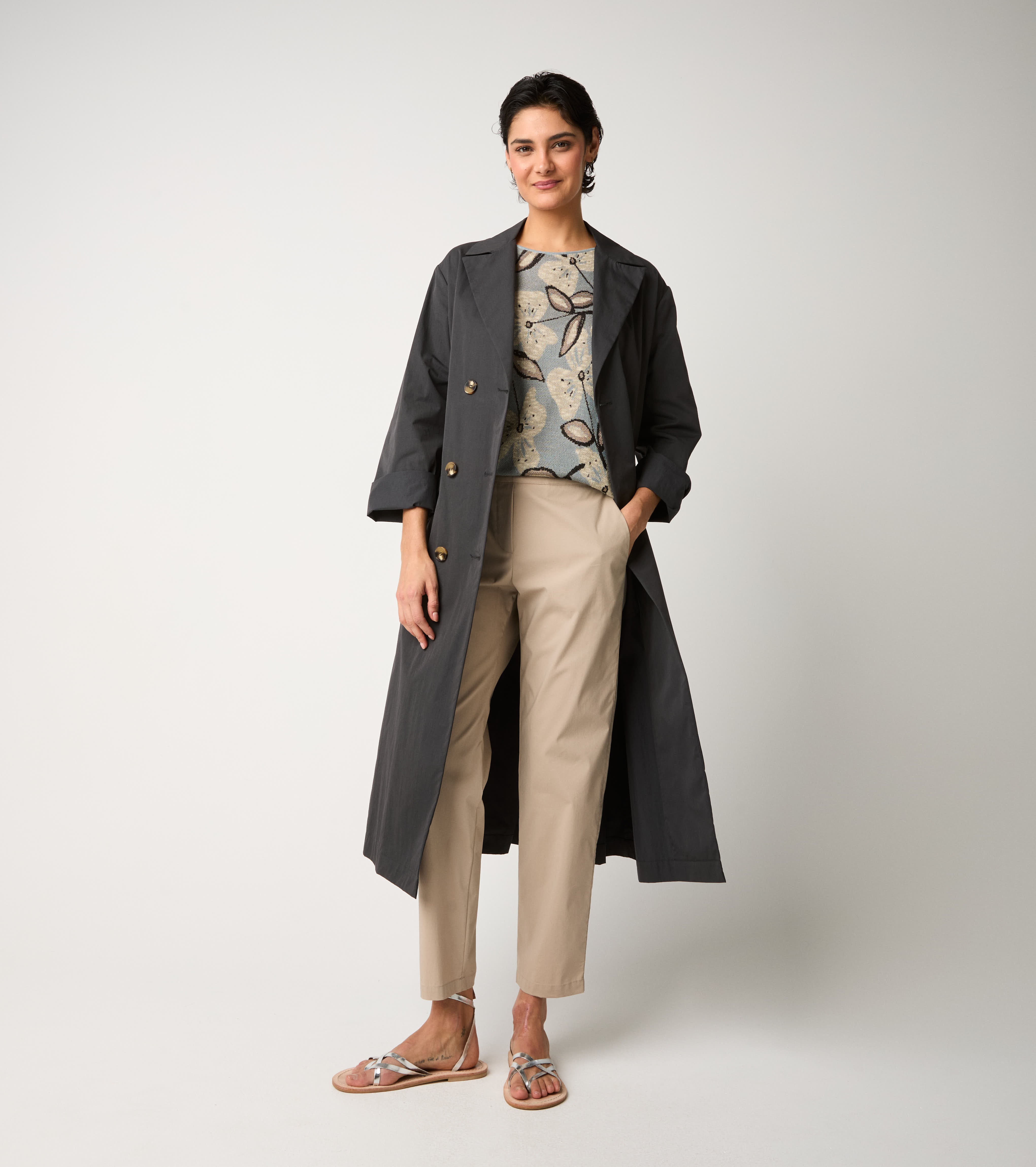 Trench doppiopetto antigoccia lavagna